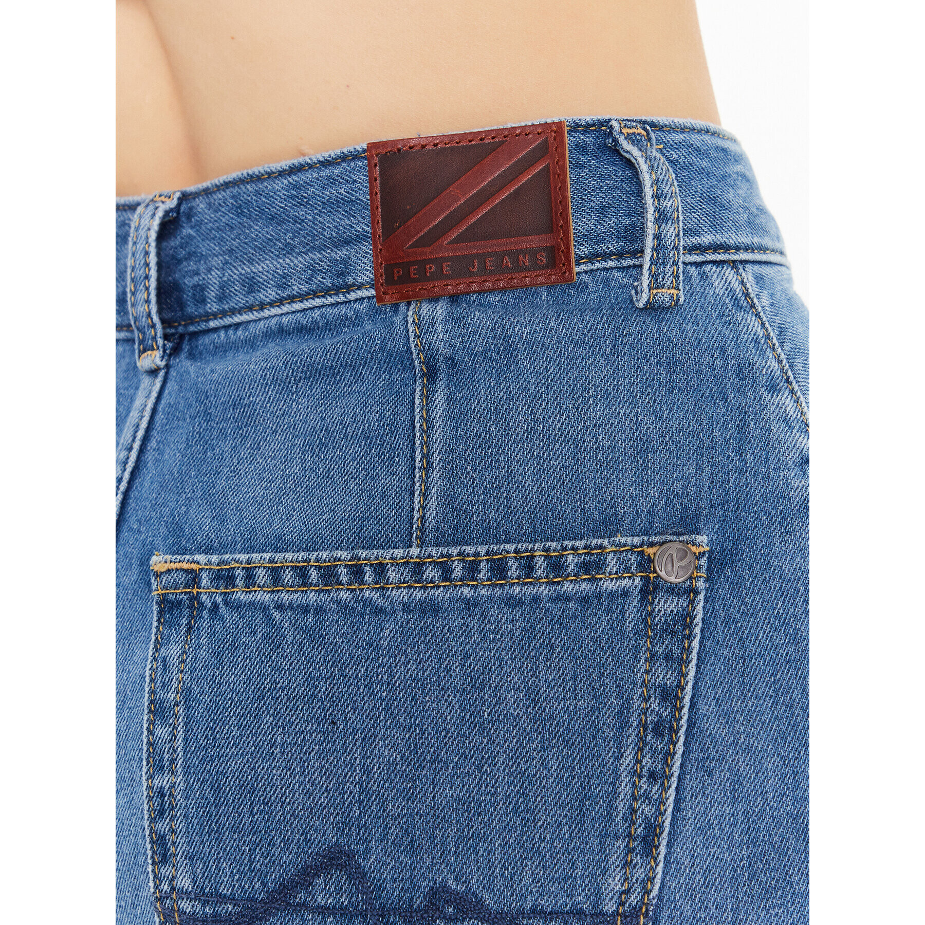 Pepe Jeans Fustă de blugi Sofi PL901017 Albastru Regular Fit - Pled.ro