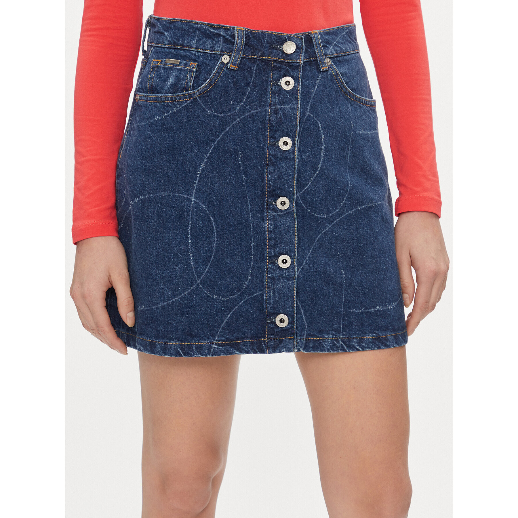 Pepe Jeans Fustă de blugi Winnie PL901097 Bleumarin Regular Fit - Pled.ro