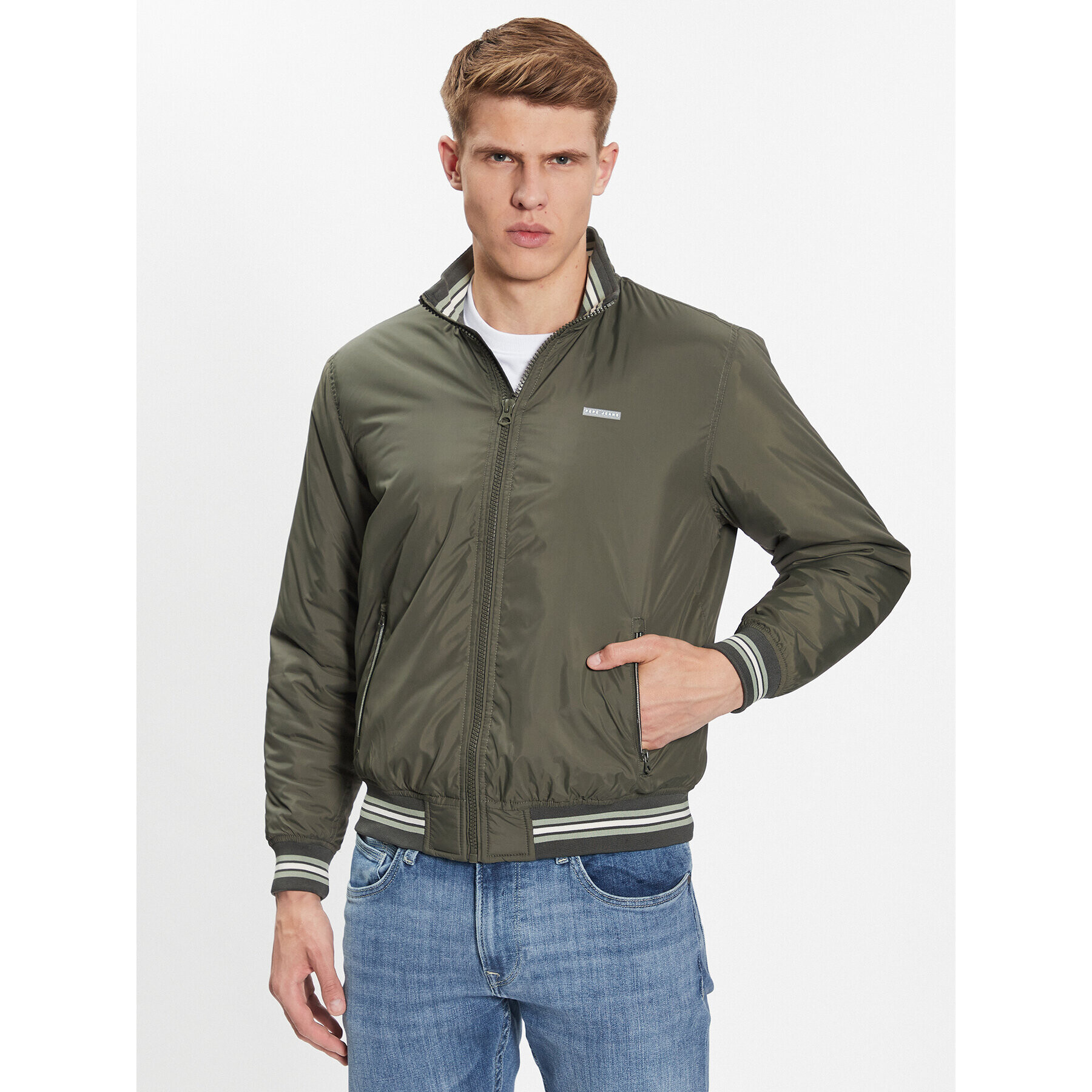 Pepe Jeans Geacă bomber PM402798 Verde Regular Fit - Pled.ro