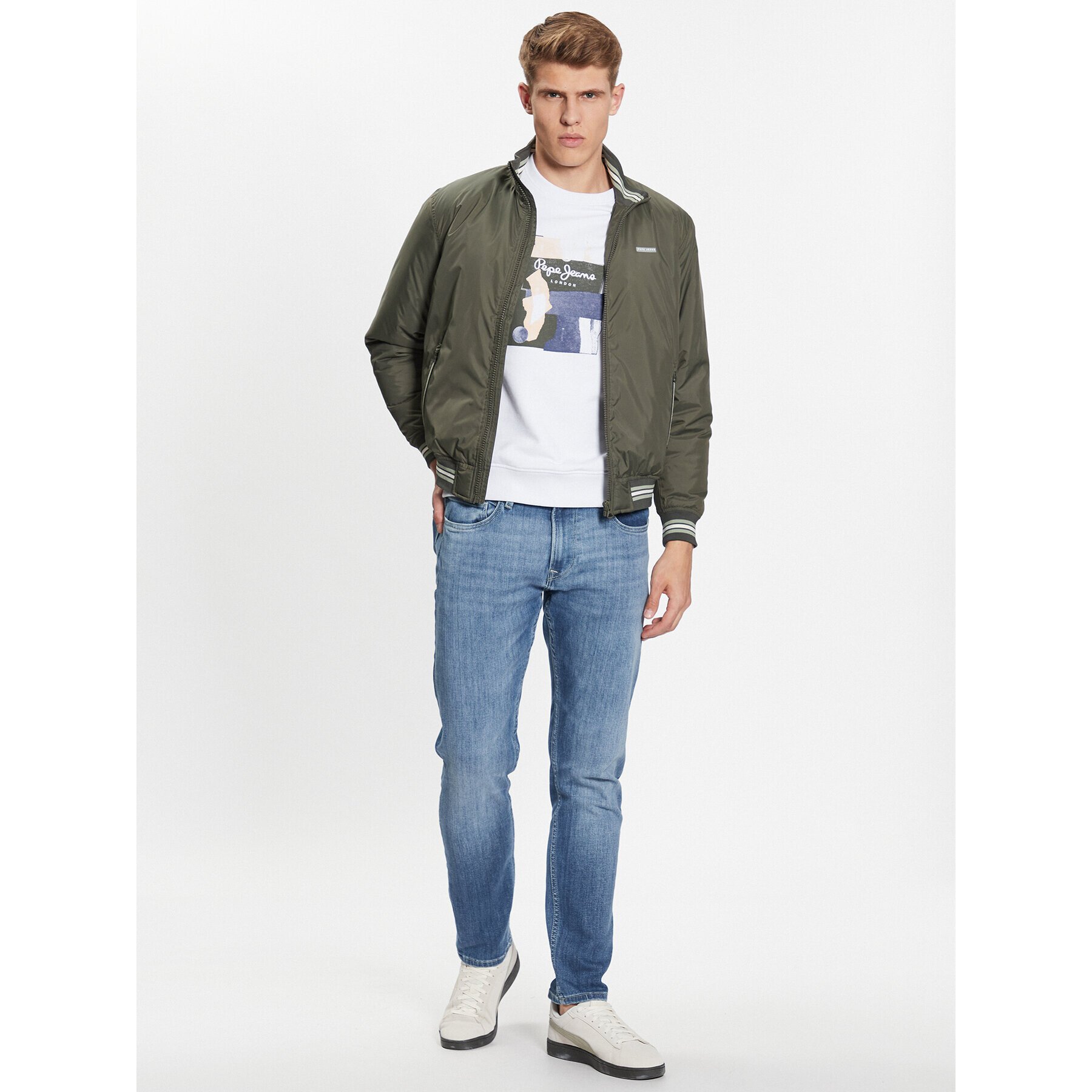 Pepe Jeans Geacă bomber PM402798 Verde Regular Fit - Pled.ro