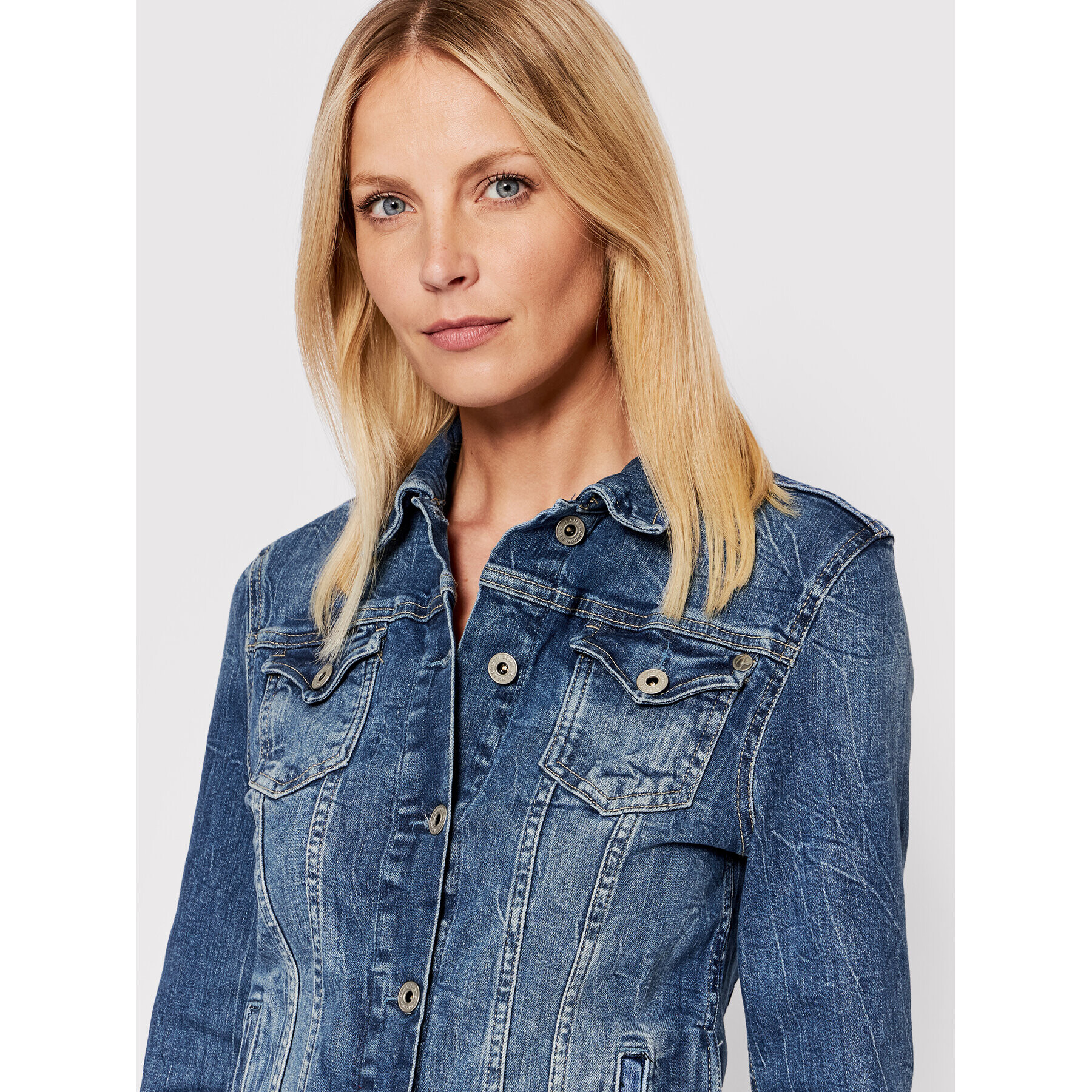 Pepe Jeans Geacă de blugi Thrift PL402011 Albastru Regular Fit - Pled.ro