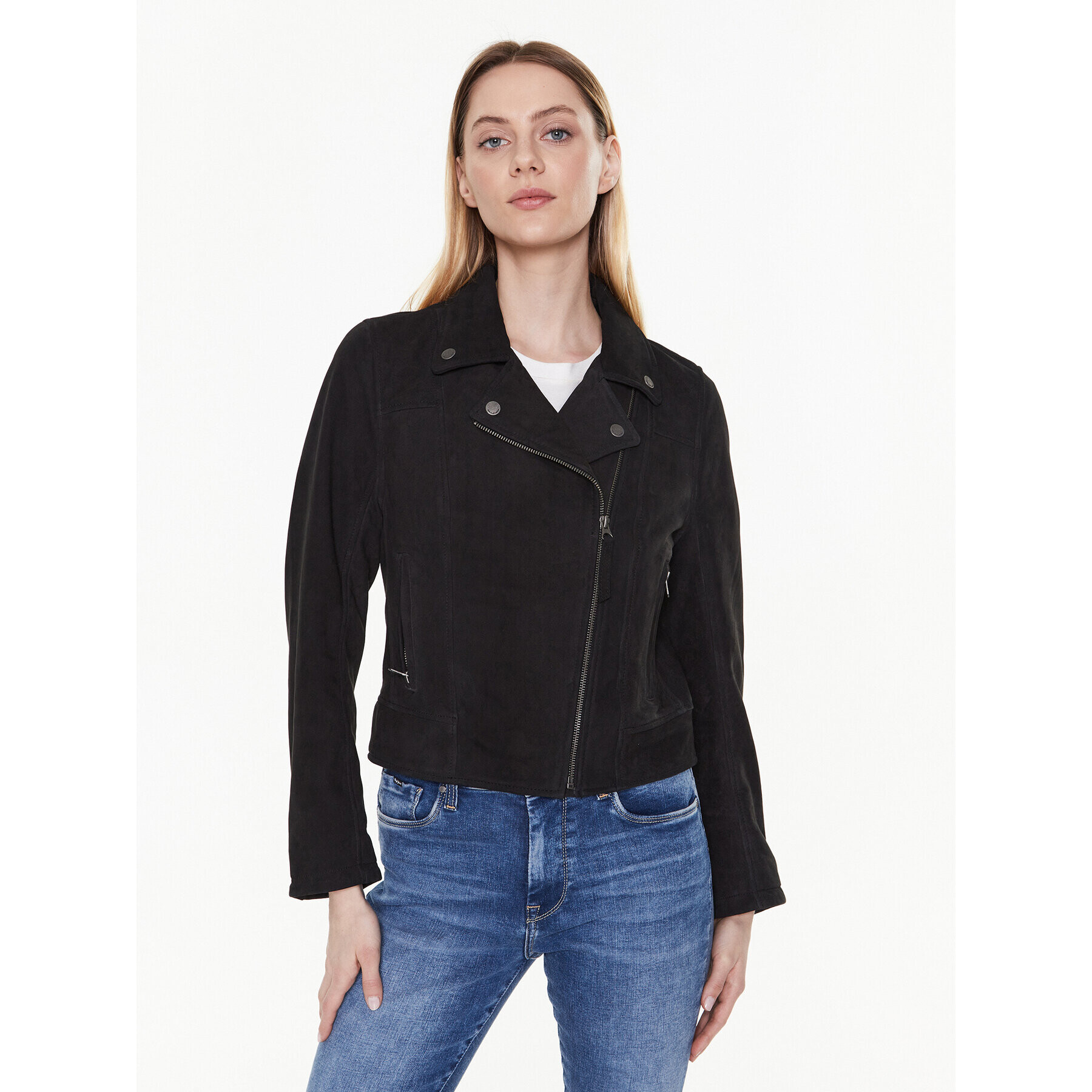 Pepe Jeans Geacă de piele Roma PL402145 Negru Regular Fit - Pled.ro