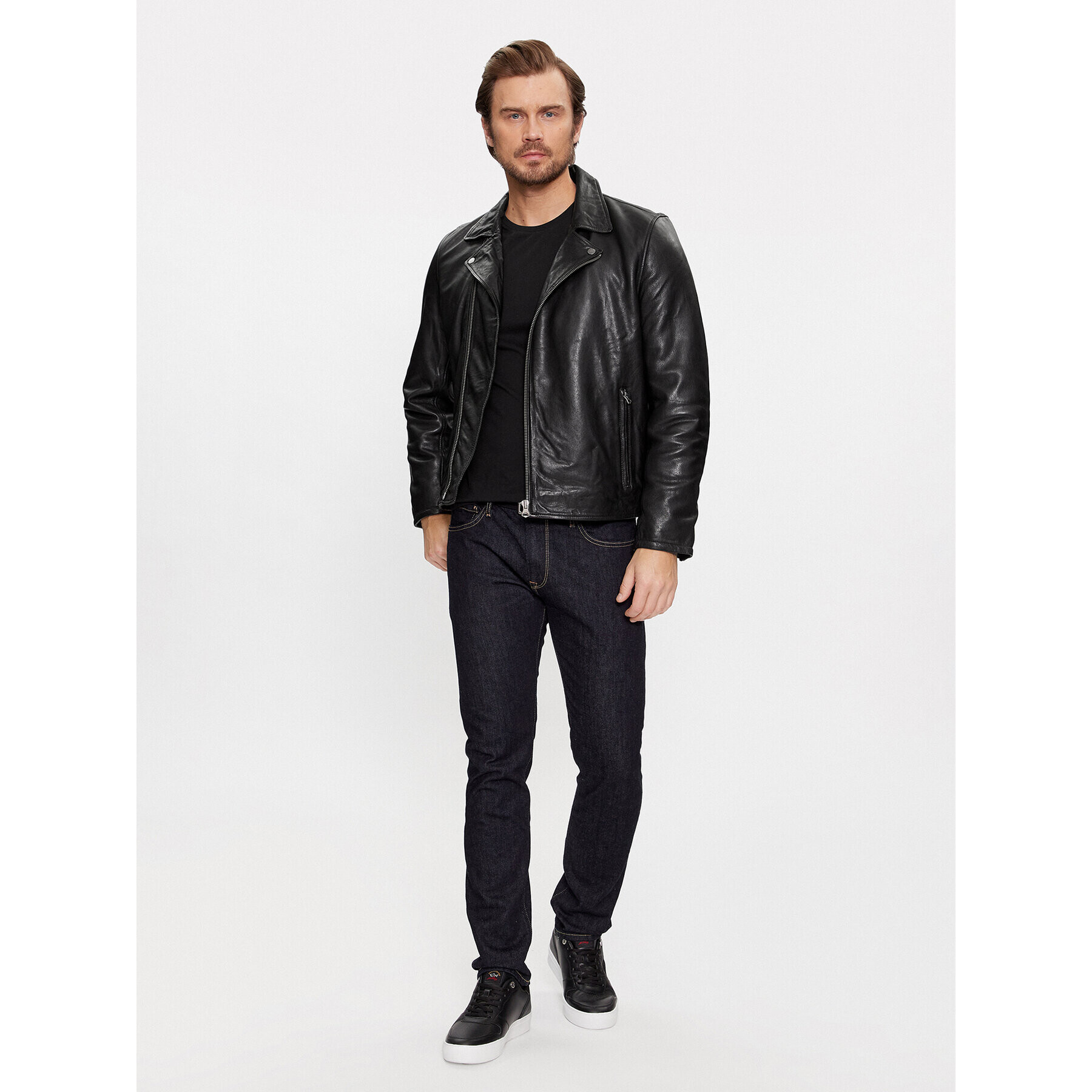 Pepe Jeans Geacă de piele Valen PM402881 Negru Regular Fit - Pled.ro