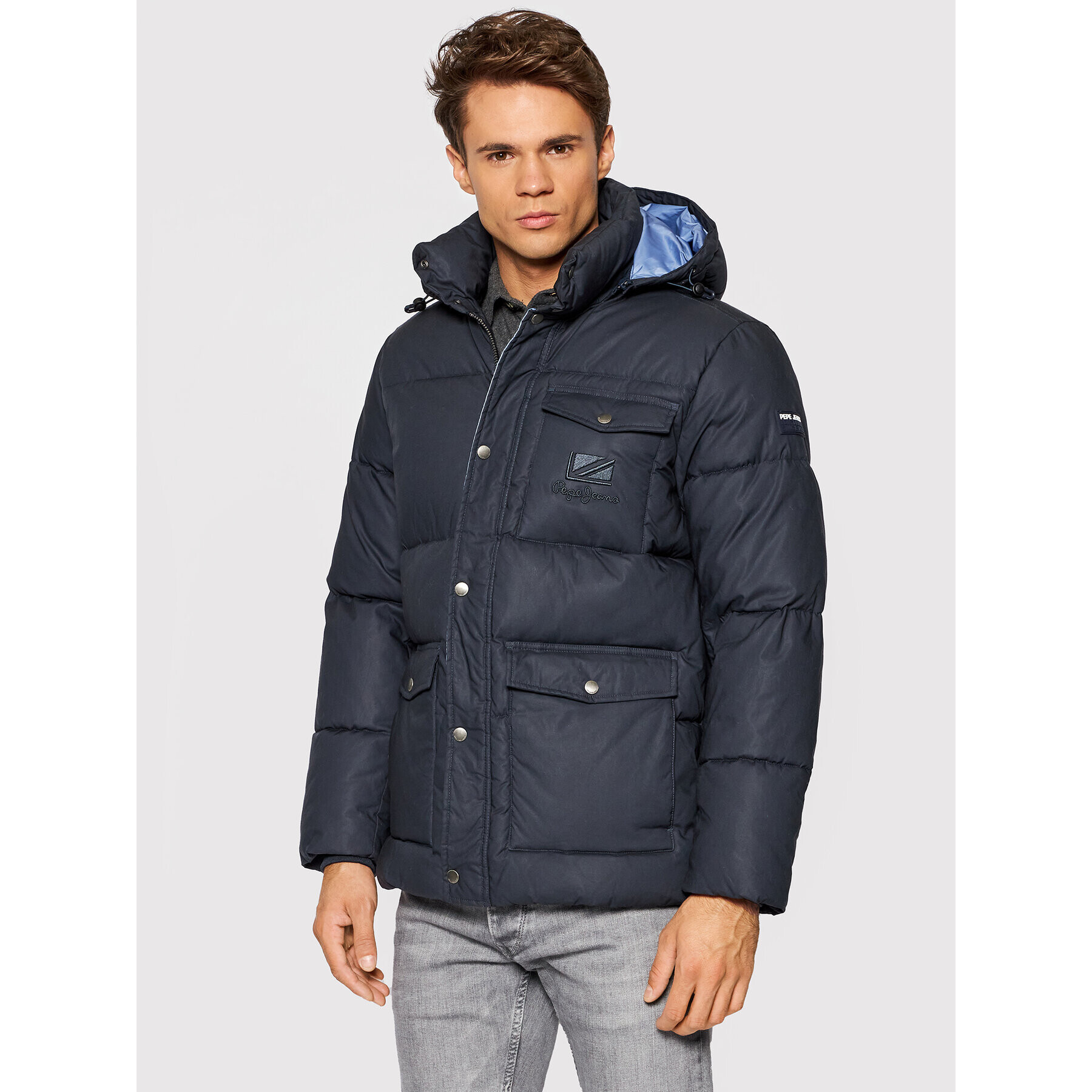 Pepe Jeans Geacă din puf Bobby PM402423 Bleumarin Regular Fit - Pled.ro