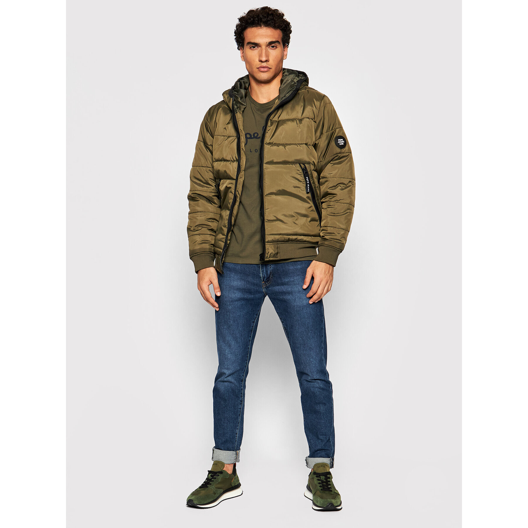 Pepe Jeans Geacă din puf Graham PM402447 Verde Regular Fit - Pled.ro