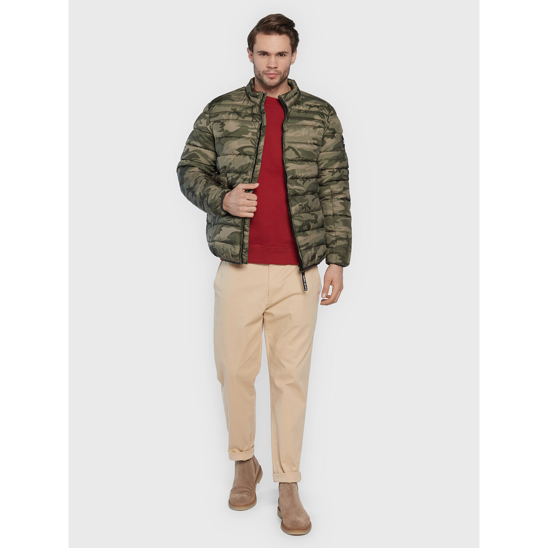 Pepe Jeans Geacă din puf Jack Camo PM402588 Verde Regular Fit - Pled.ro