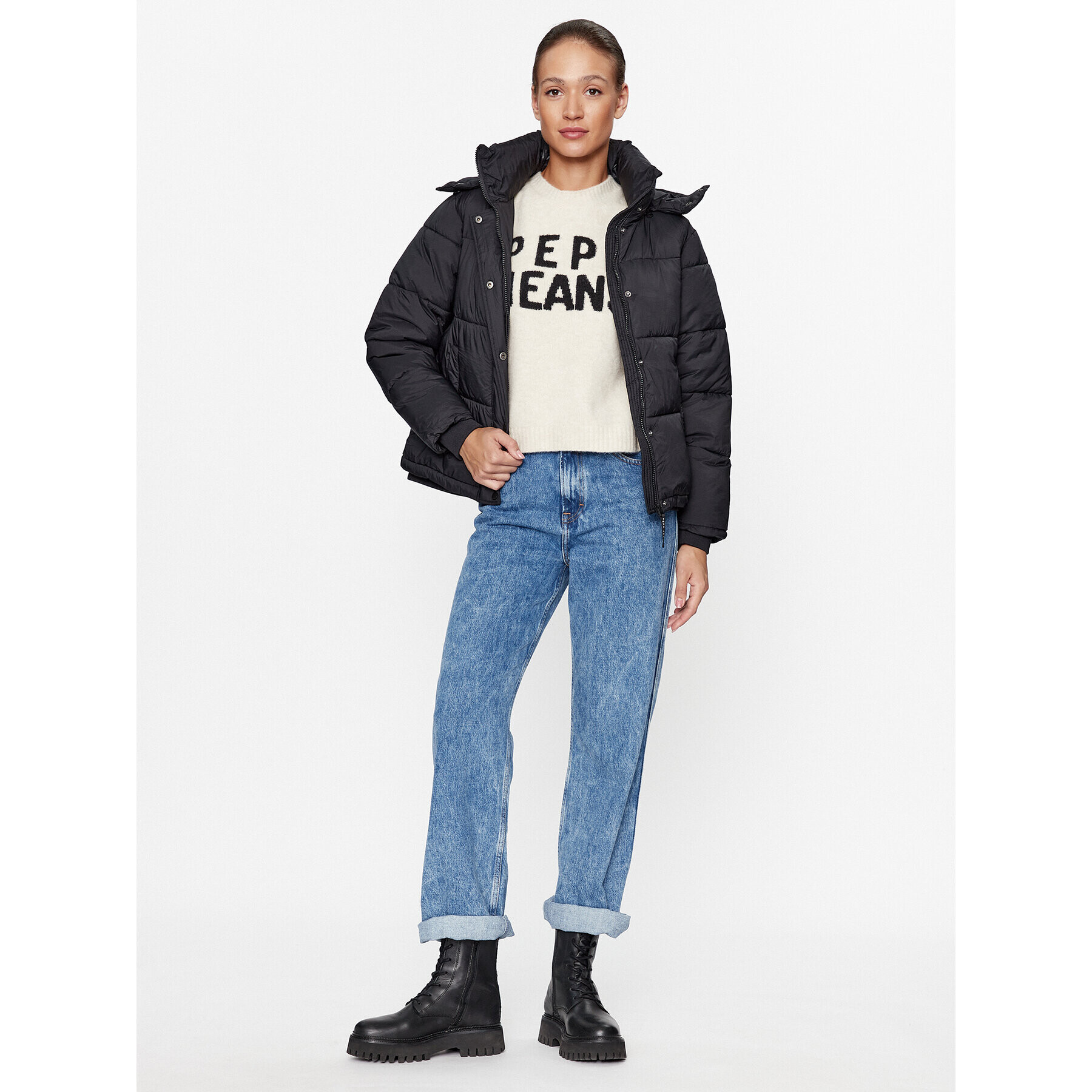 Pepe Jeans Geacă din puf Morgan PL402273 Negru Regular Fit - Pled.ro