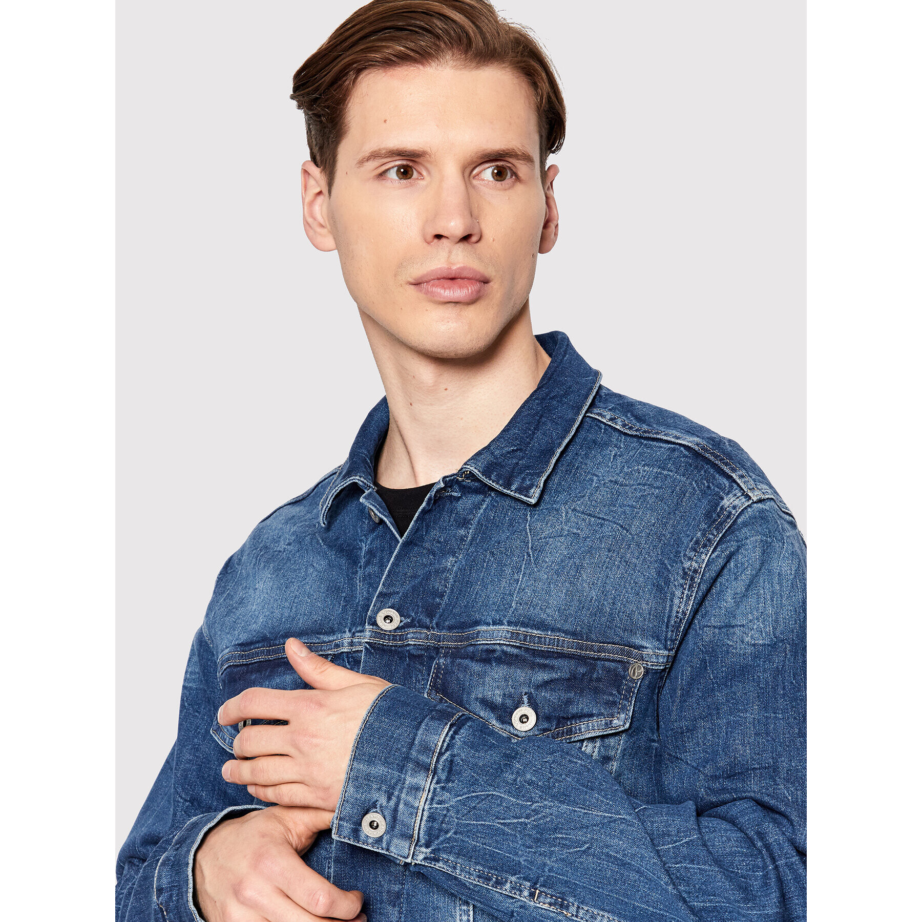 Pepe Jeans Geacă de blugi Pinner PM402465 Bleumarin Regular Fit - Pled.ro