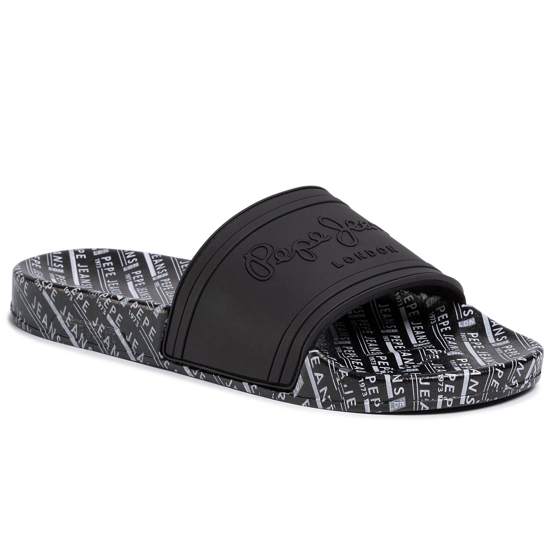 Pepe Jeans Șlapi Slider All Over Man PMS70082 Negru - Pled.ro