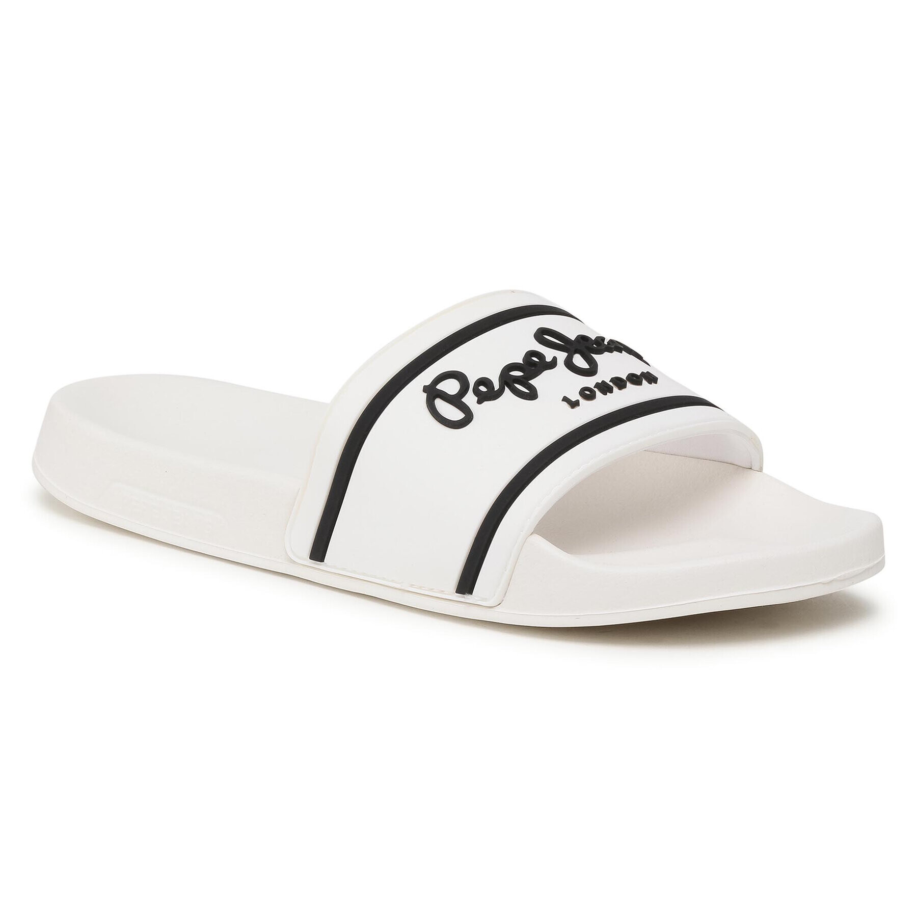 Pepe Jeans Șlapi Slider Basic 0.2 PMS70091 Alb - Pled.ro