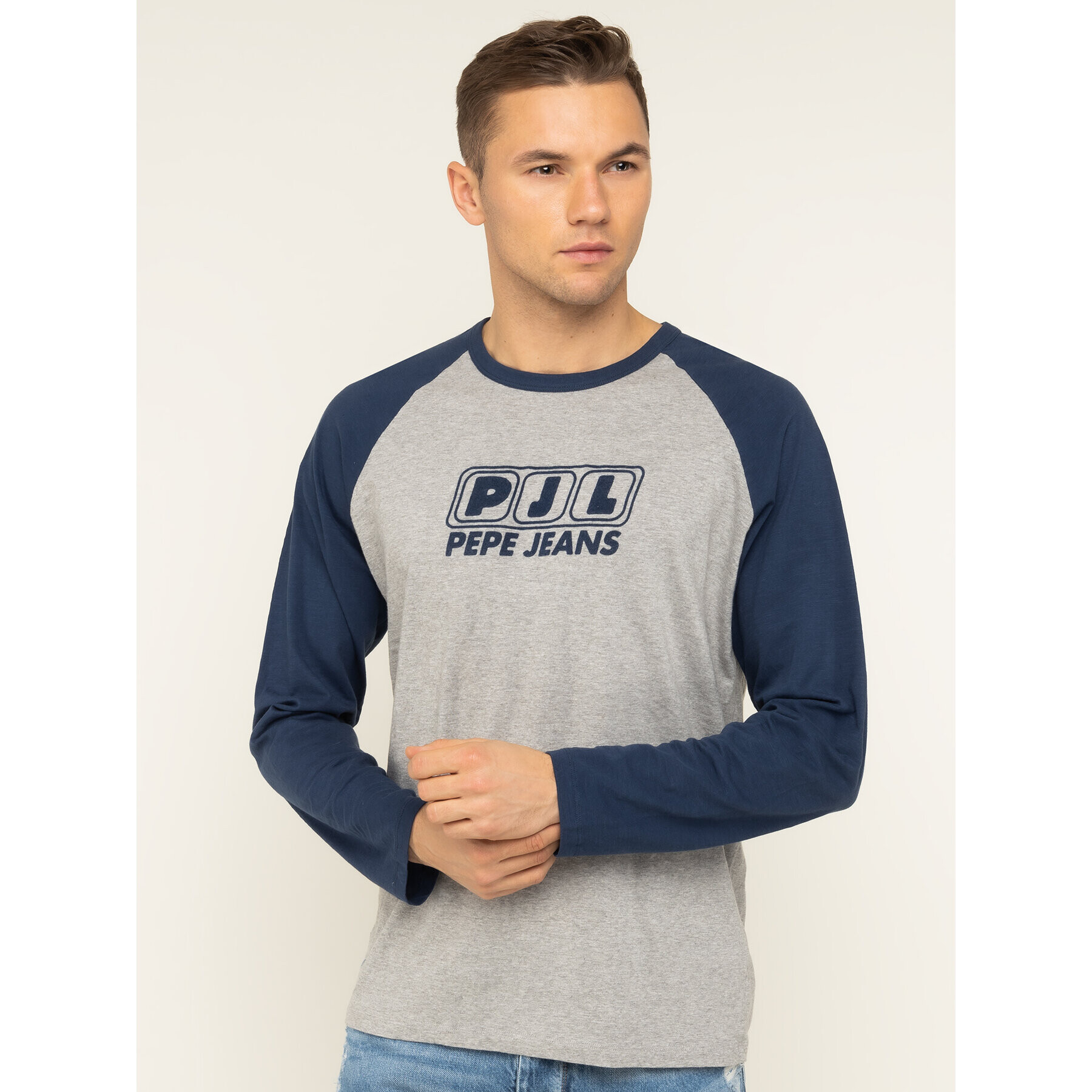 Pepe Jeans Longsleeve Brighton PM506935 Gri Regular Fit - Pled.ro