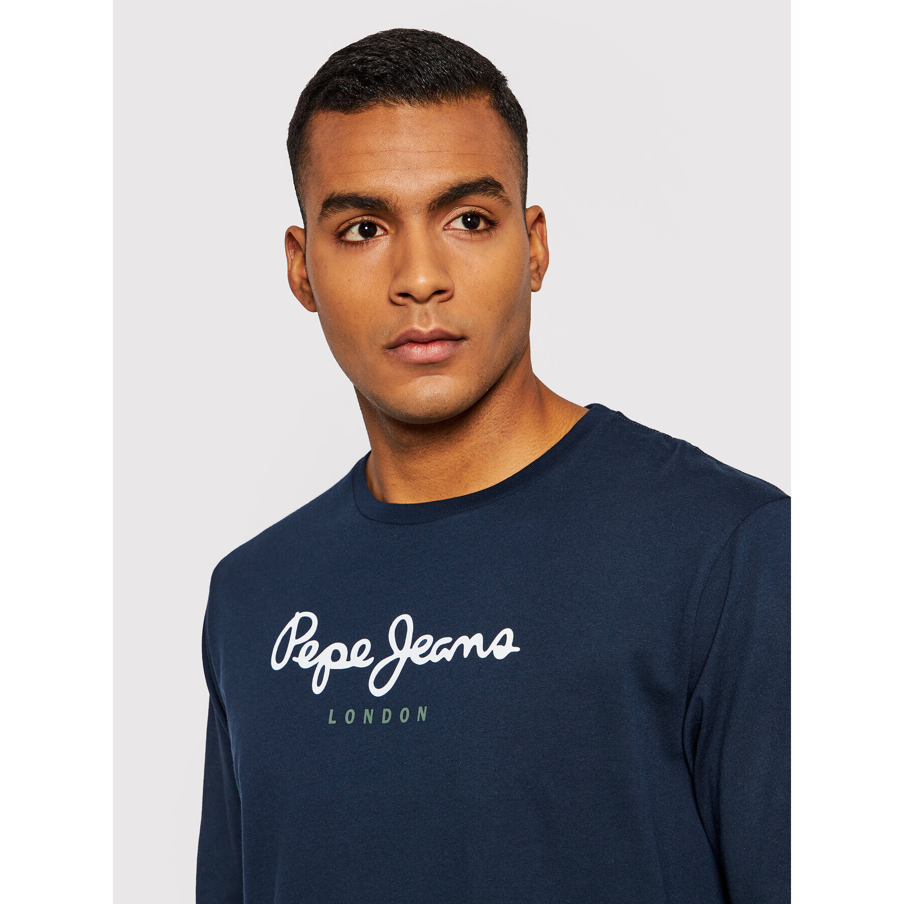 Pepe Jeans Longsleeve Eggo PM508209 Bleumarin Regular Fit - Pled.ro