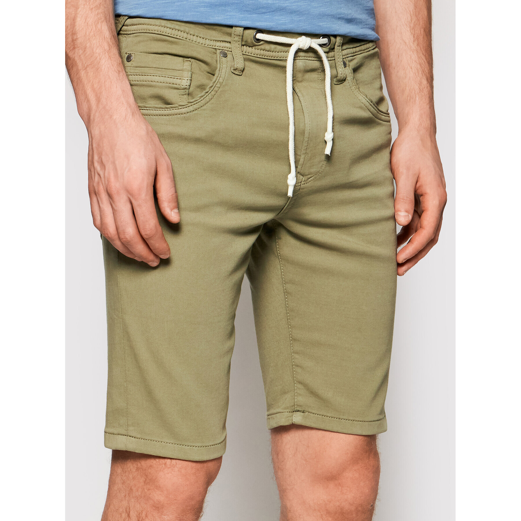 Pepe Jeans Pantalon scurți din material Jagger PM800720 Verde Regular Fit - Pled.ro