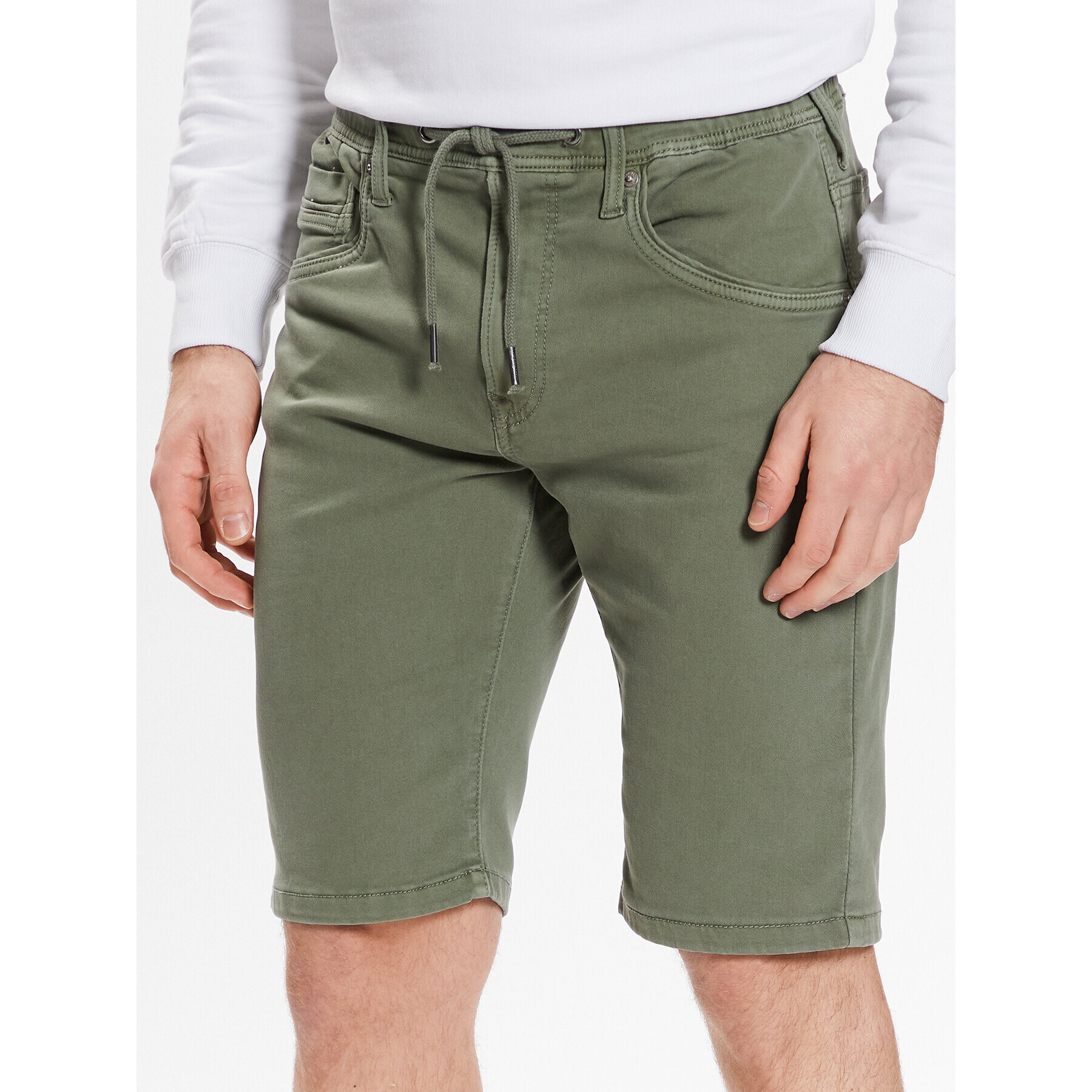 Pepe Jeans Pantalon scurți din material Jagger Short PM800920 Verde Slim Fit - Pled.ro