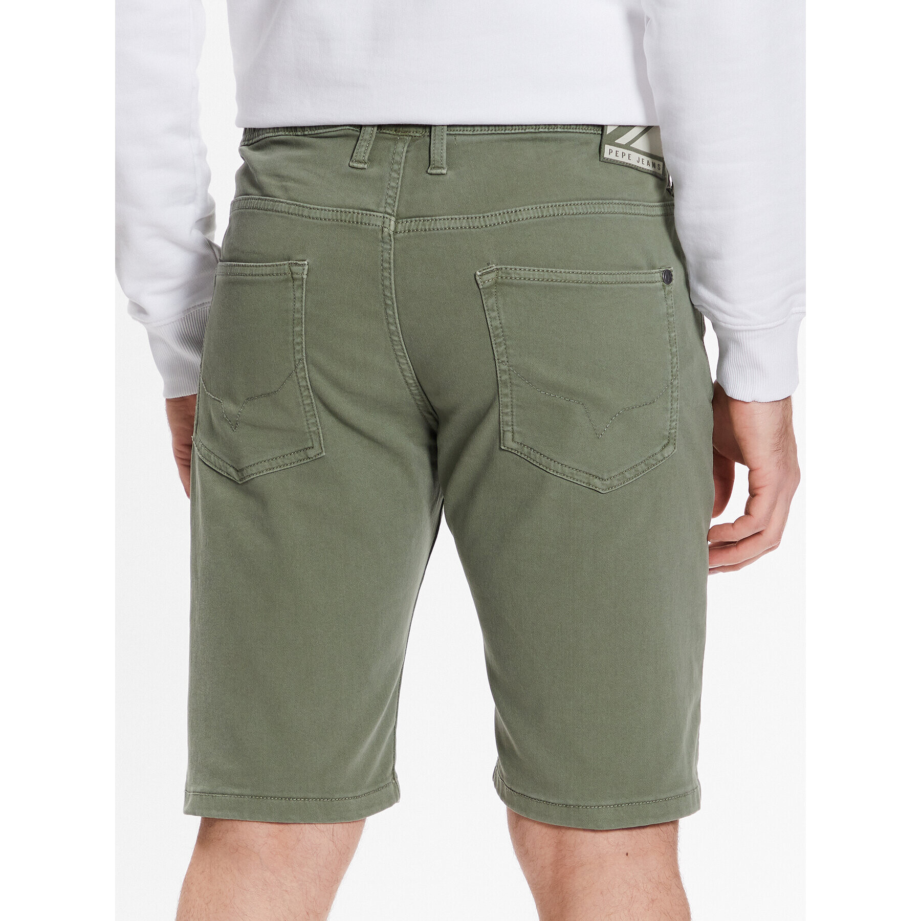 Pepe Jeans Pantalon scurți din material Jagger Short PM800920 Verde Slim Fit - Pled.ro