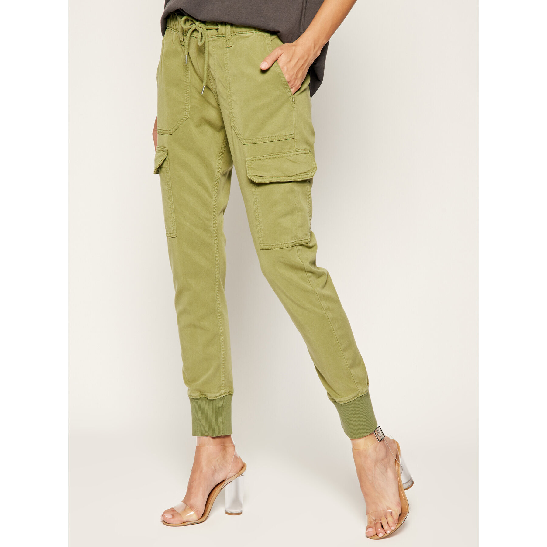 Pepe Jeans Pantaloni din material Crusade PL211262 Verde Regular Fit - Pled.ro