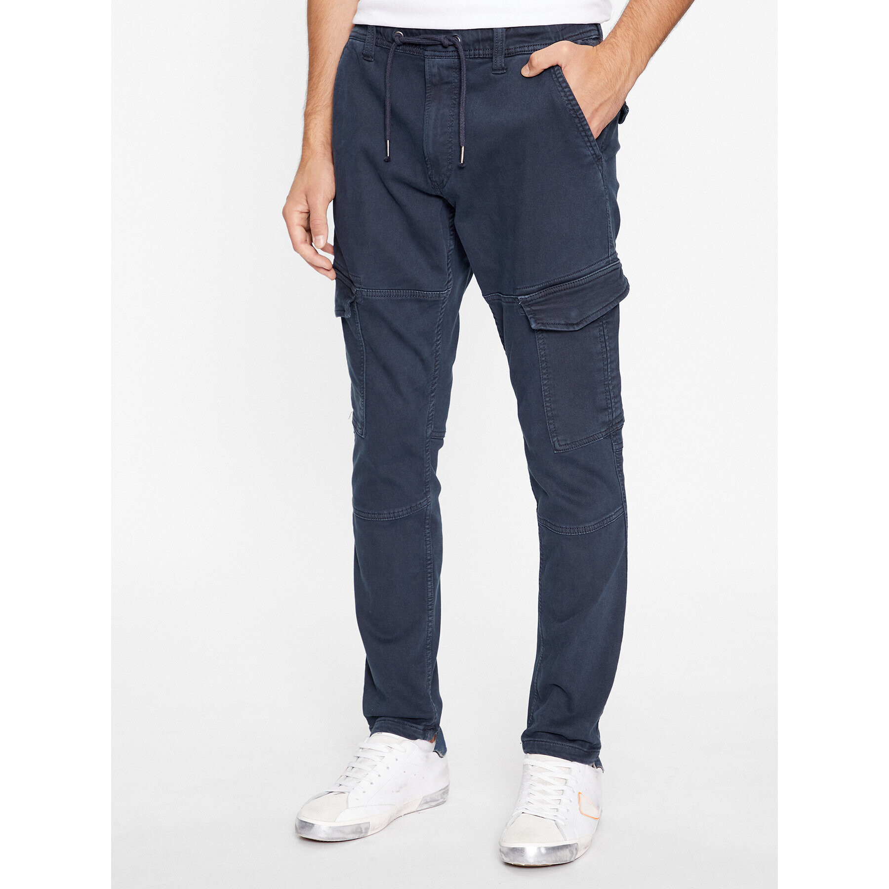 Pepe Jeans Pantaloni din material Jared PM211604YG7 Bleumarin Regular Fit - Pled.ro