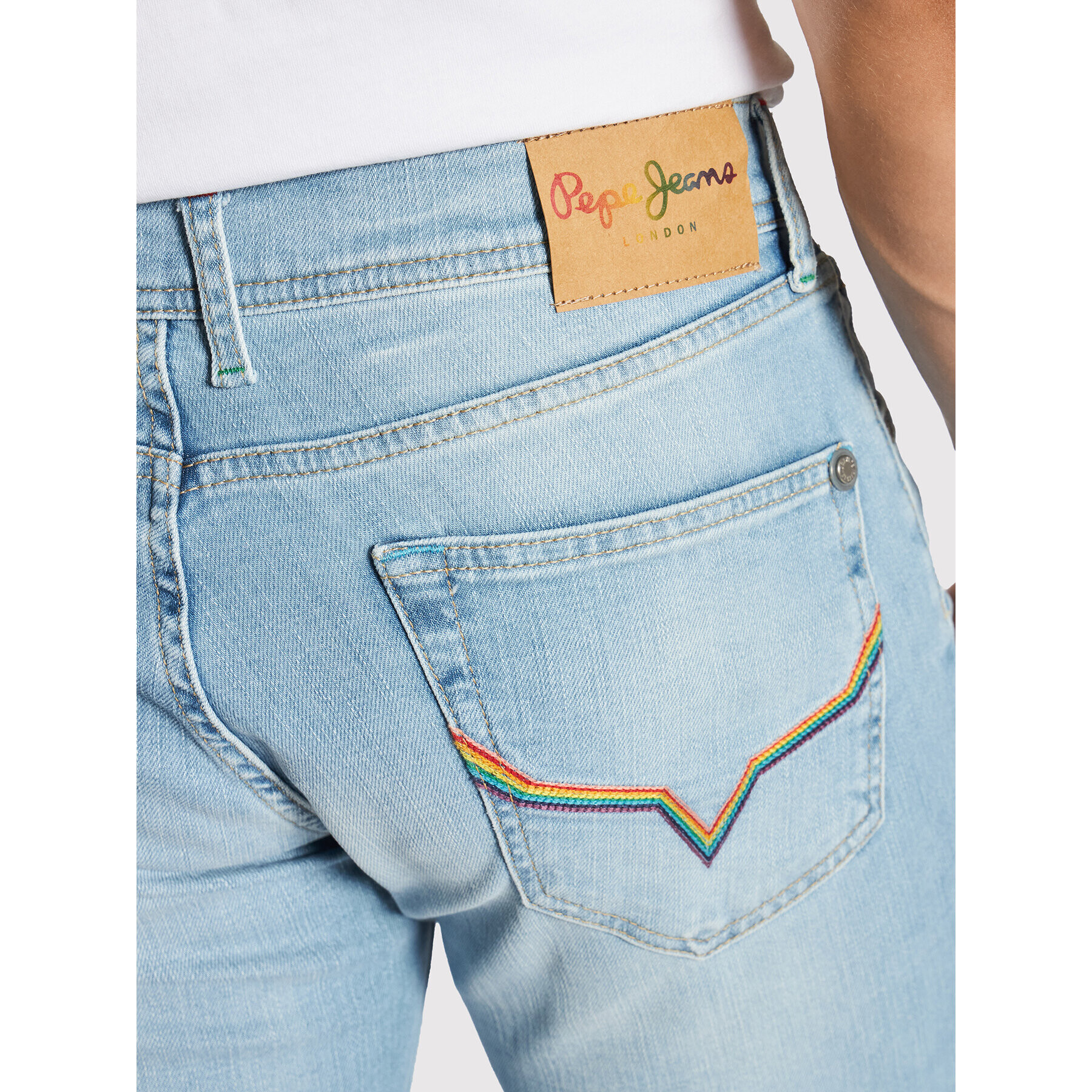 Pepe Jeans Pantaloni scurți de blugi Cane Pride PM800795 Albastru Slim Fit - Pled.ro