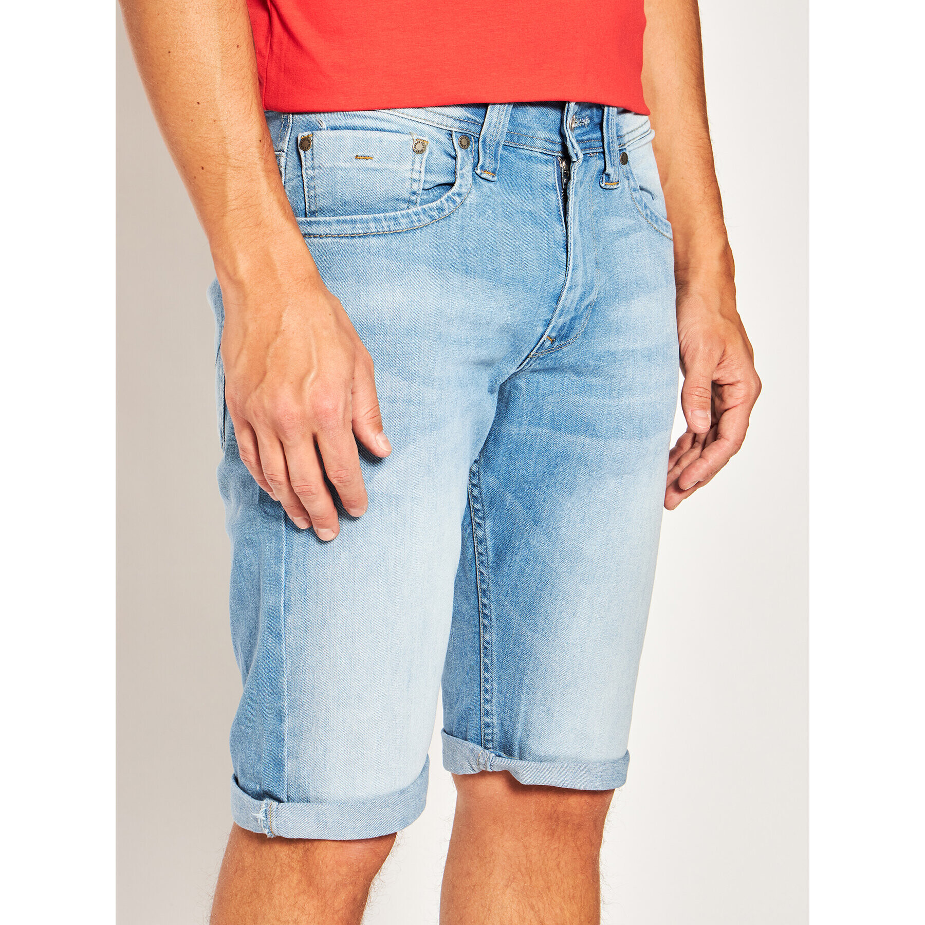 Pepe Jeans Pantaloni scurți de blugi Cash PM800074 Albastru Regular Fit - Pled.ro