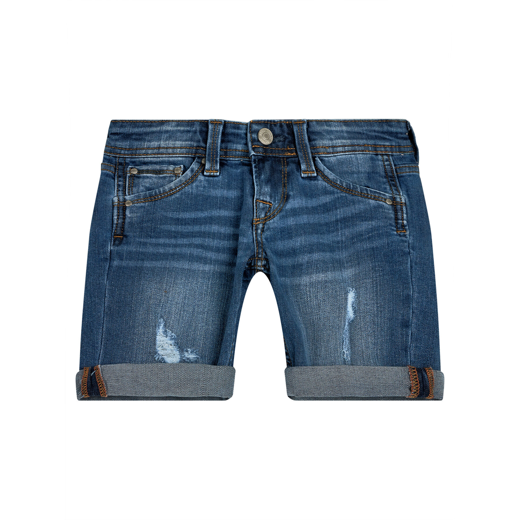 Pepe Jeans Pantaloni scurți de blugi Cashed PB800524 Bleumarin Regular Fit - Pled.ro