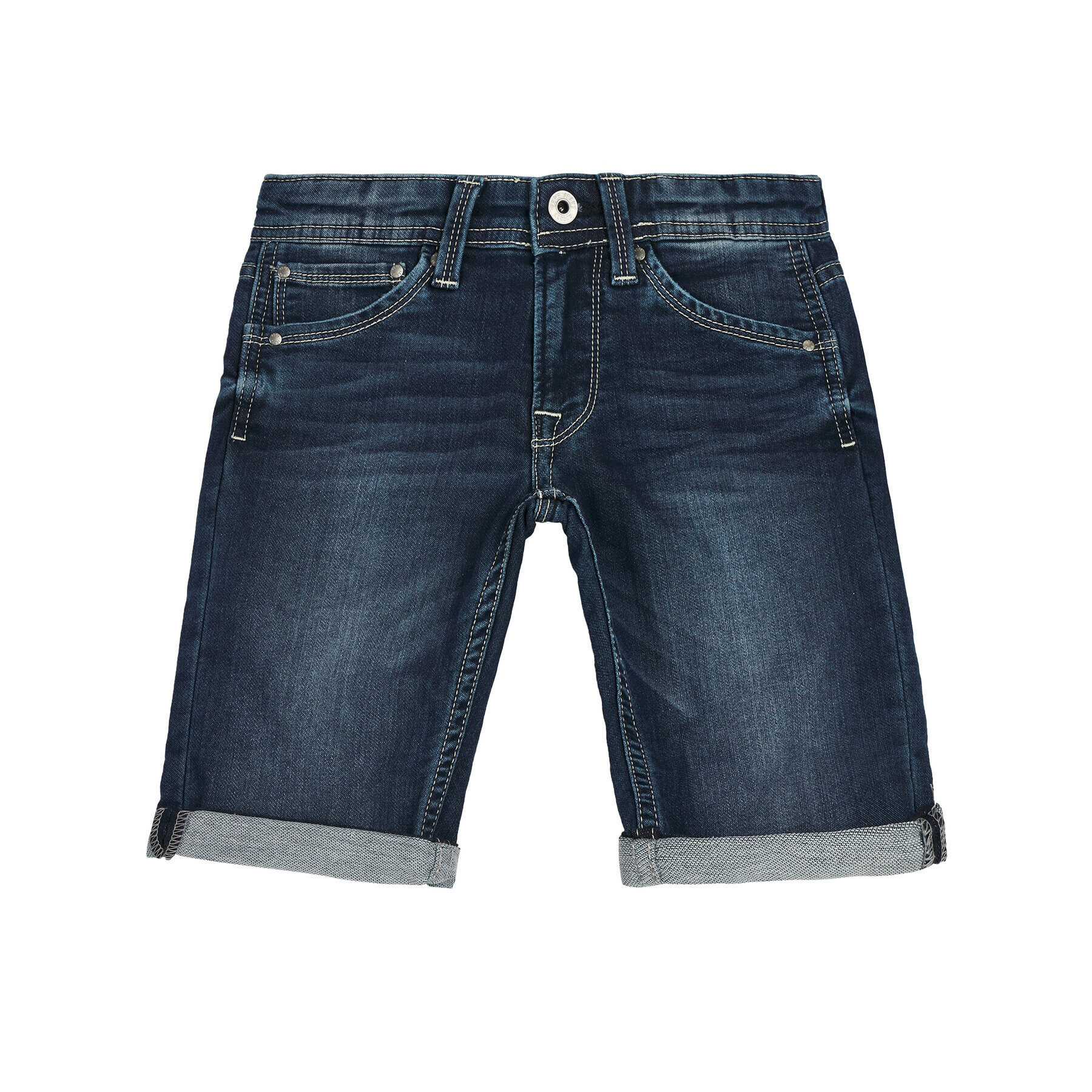 Pepe Jeans Pantaloni scurți de blugi Cashed PB800524 Bleumarin Regular Fit - Pled.ro