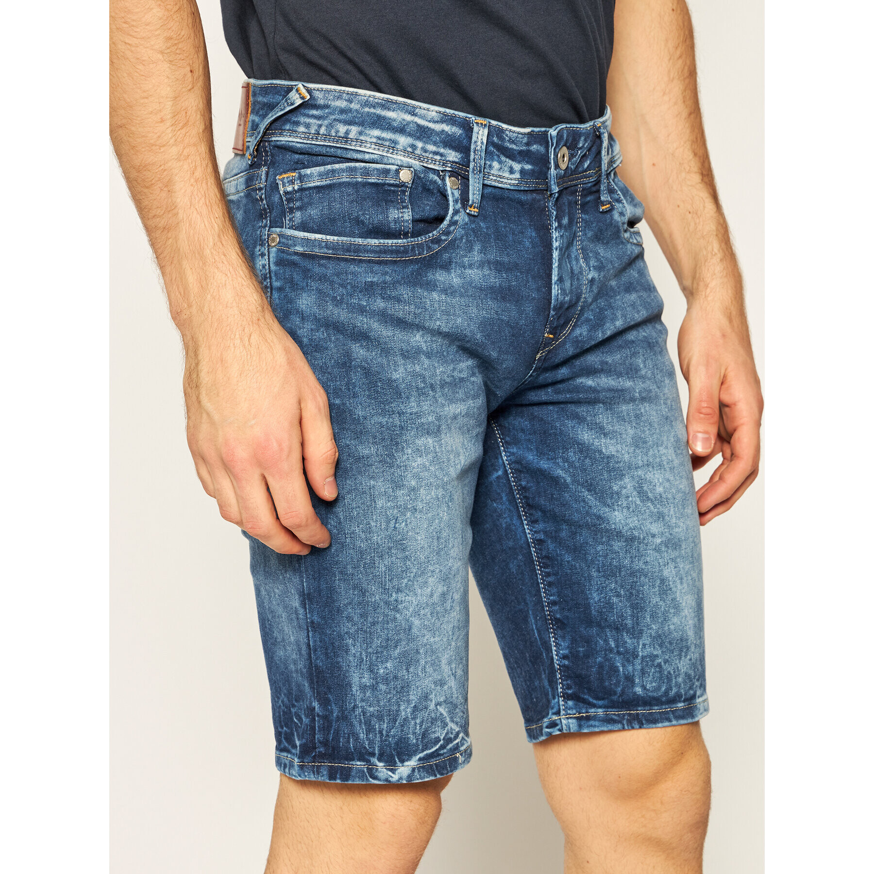 Pepe Jeans Pantaloni scurți de blugi Hatch Short Gq9 PM800708 Bleumarin Slim Fit - Pled.ro