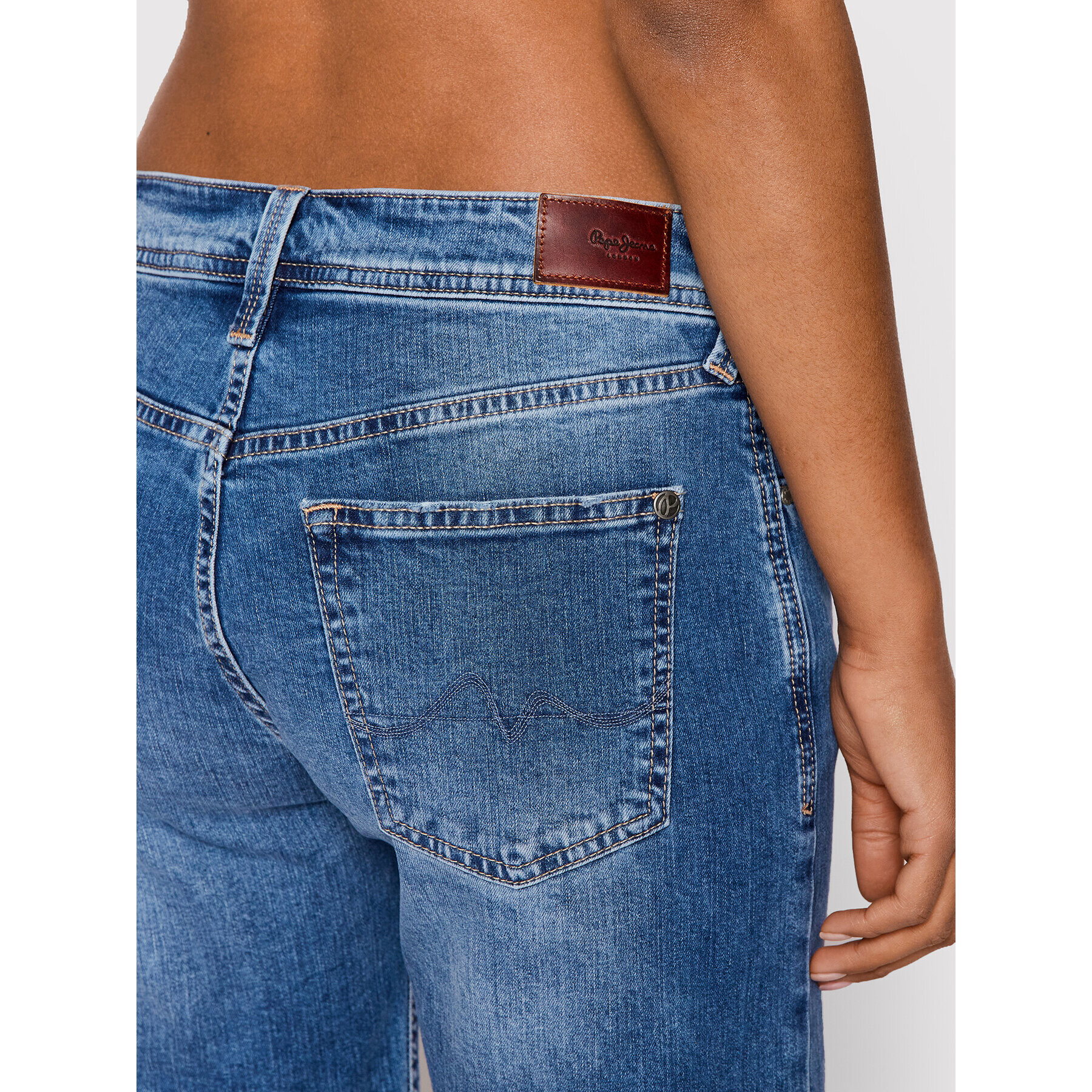 Pepe Jeans Pantaloni scurți de blugi Poppy PL801000 Albastru Regular Fit - Pled.ro