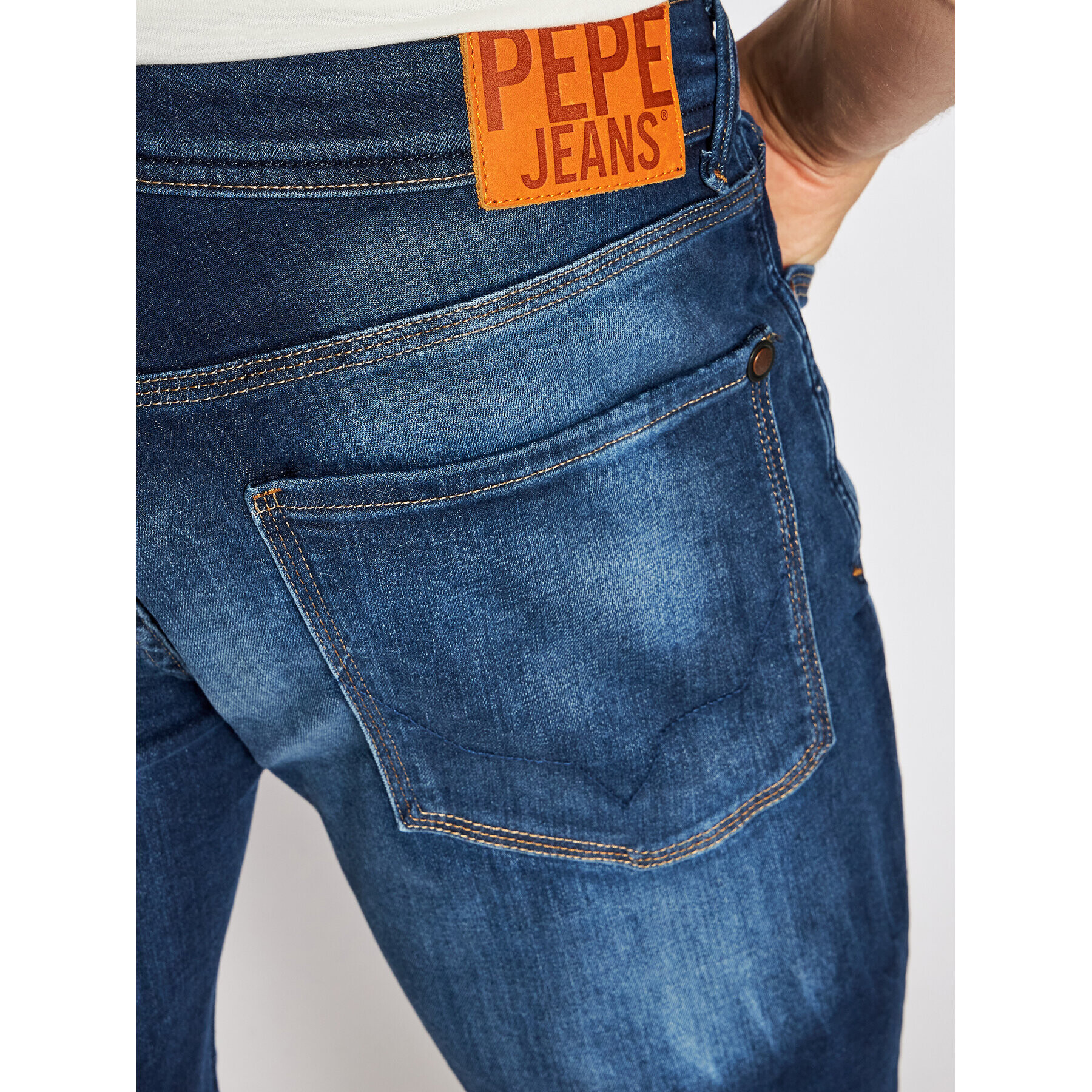 Pepe Jeans Pantaloni scurți de blugi Stanley PM800854 Bleumarin Taper Fit - Pled.ro