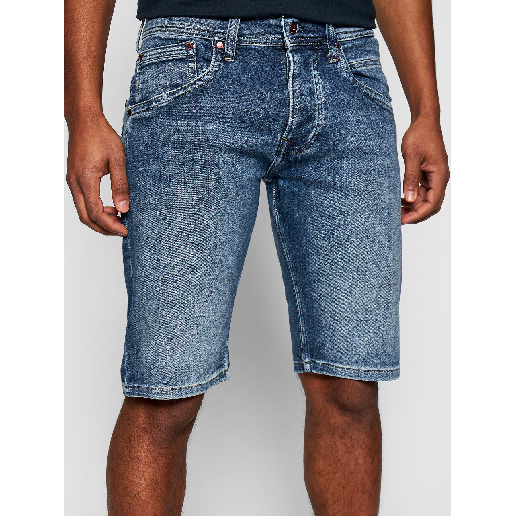 Pepe Jeans Pantaloni scurți de blugi Track PM800487 Bleumarin Regular Fit - Pled.ro