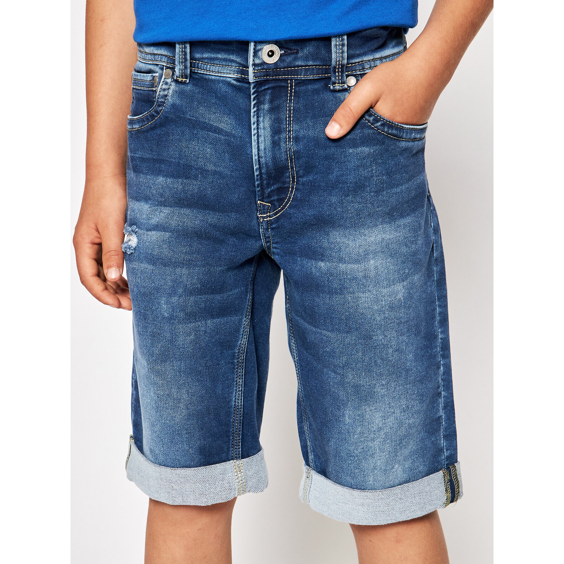 Pepe Jeans Pantaloni scurți de blugi Tracker PB800337 Albastru Slim Fit - Pled.ro