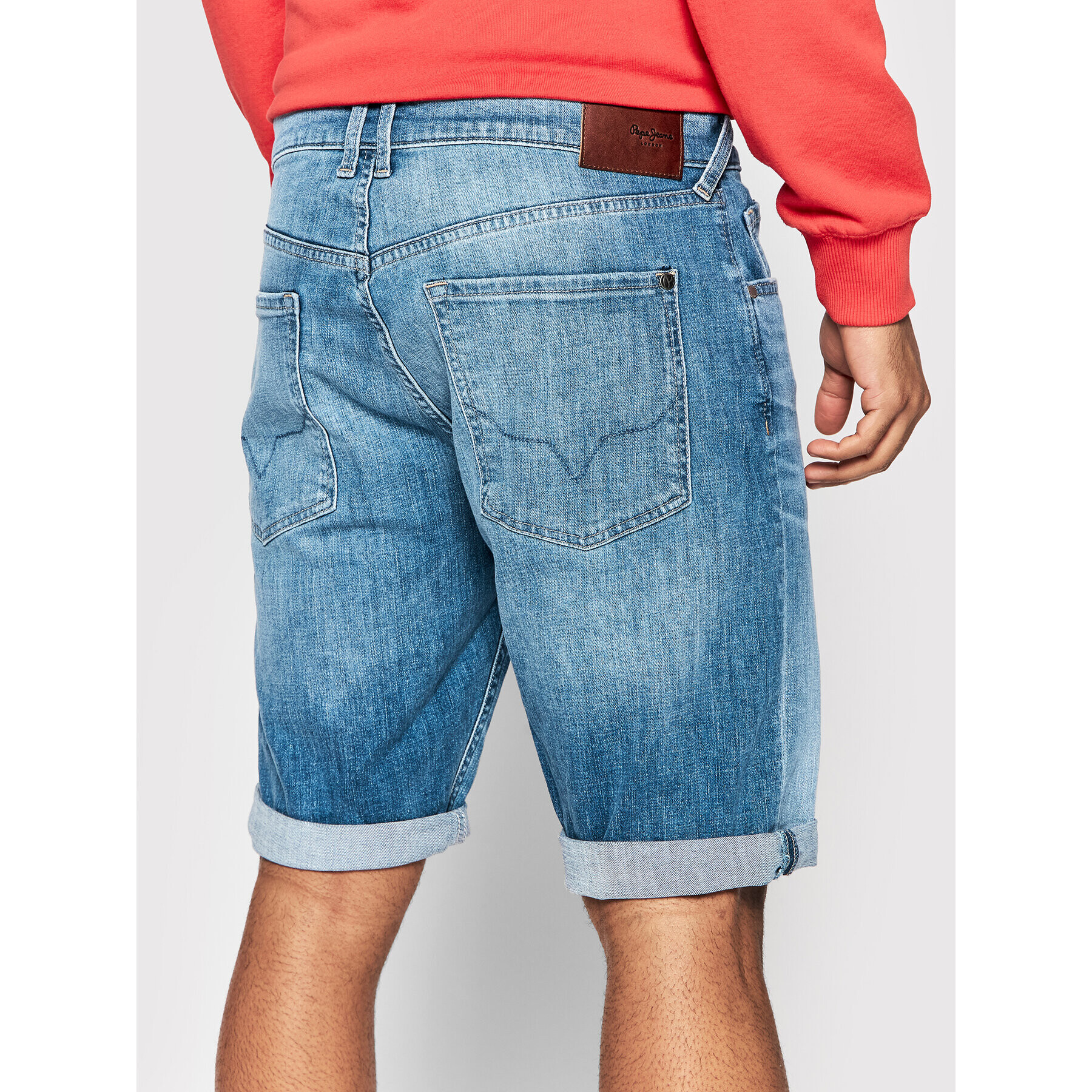 Pepe Jeans Pantaloni scurți de blugi Callen PM800933 Albastru Relaxed Fit - Pled.ro