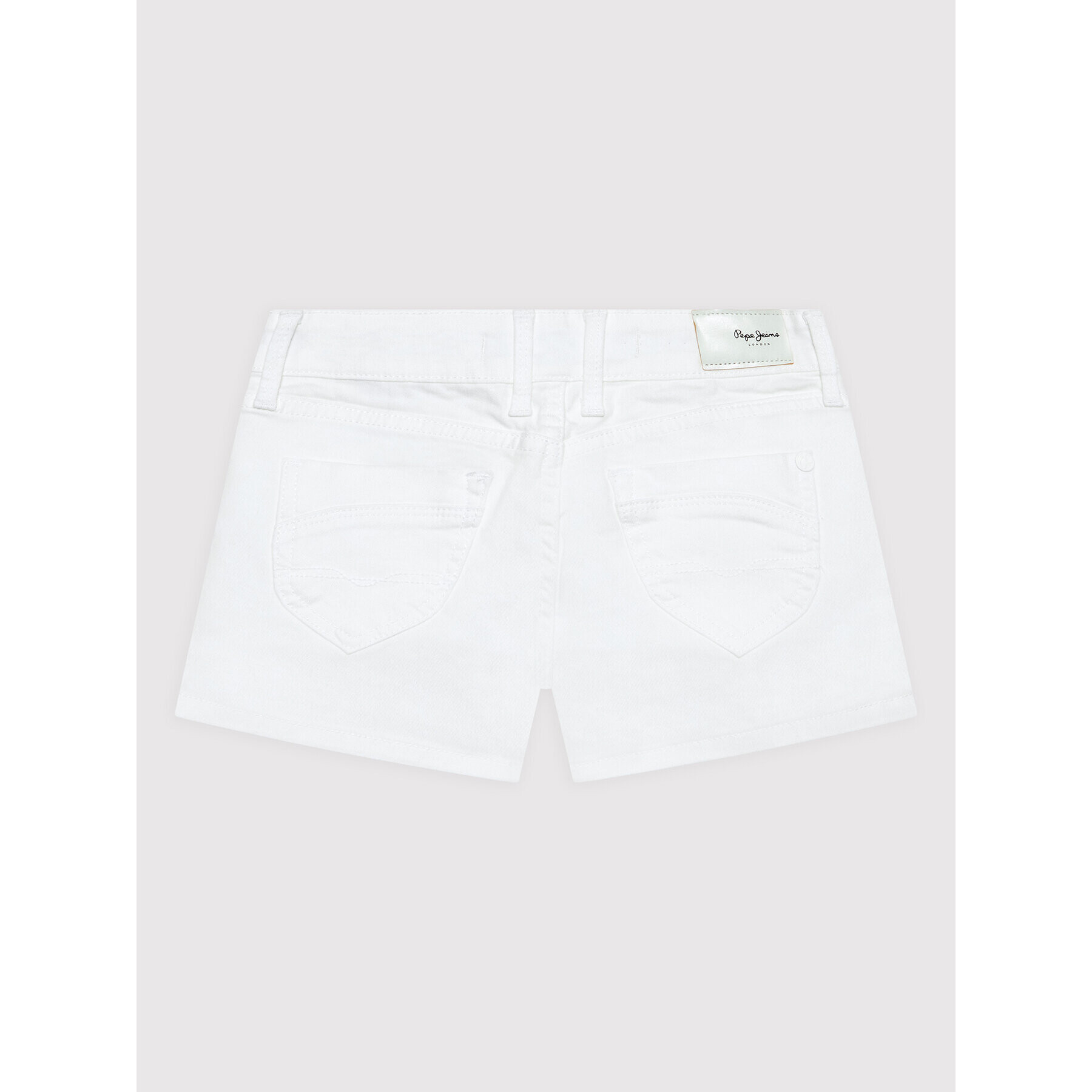 Pepe Jeans Pantaloni scurți de blugi Foxtail PG800782 Alb Regular Fit - Pled.ro