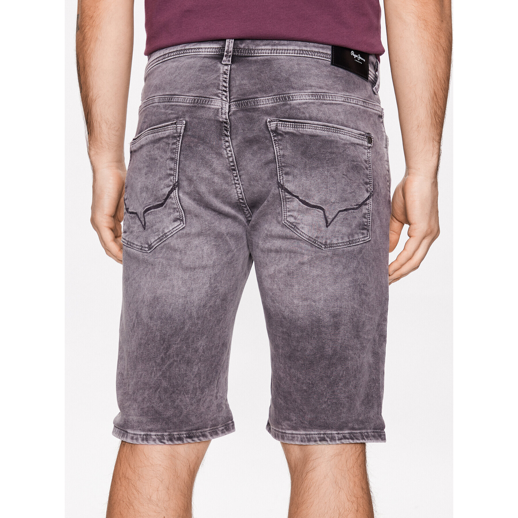 Pepe Jeans Pantaloni scurți de blugi Jack Short PM801022UG0 Gri Regular Fit - Pled.ro