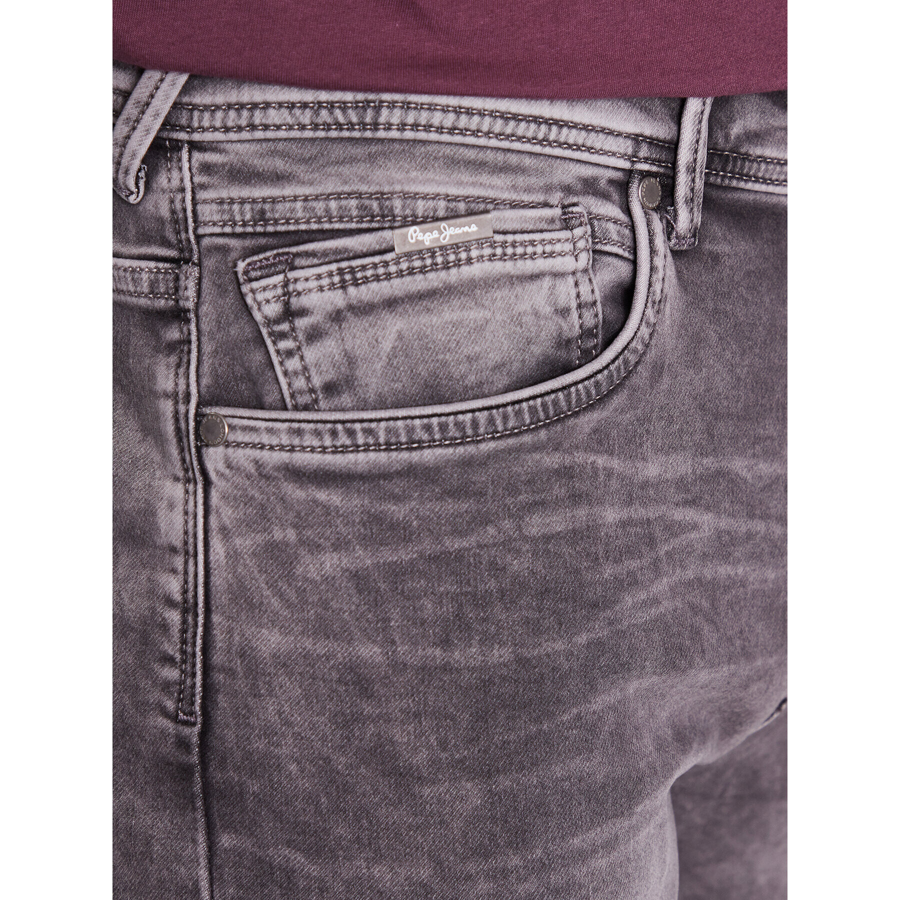 Pepe Jeans Pantaloni scurți de blugi Jack Short PM801022UG0 Gri Regular Fit - Pled.ro