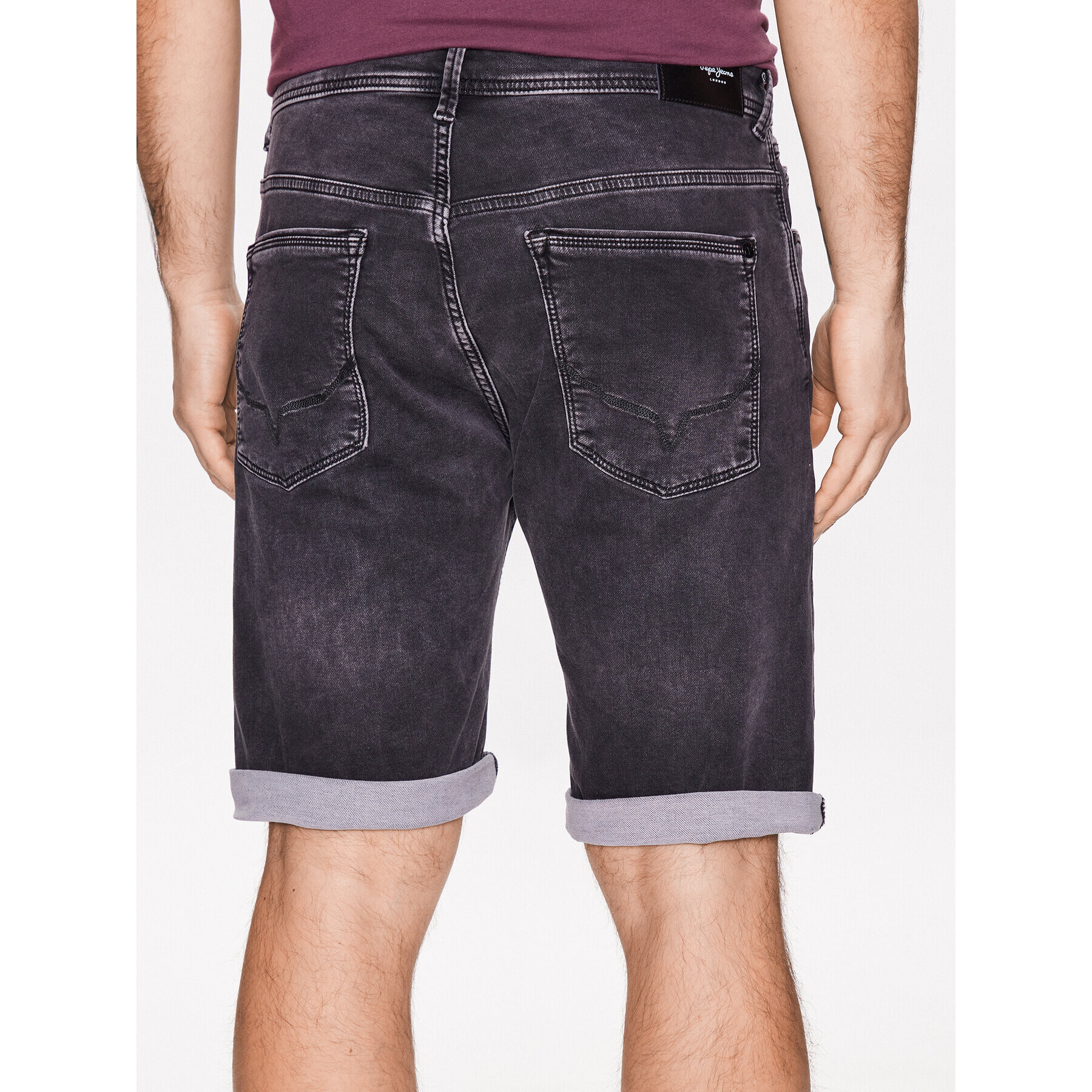 Pepe Jeans Pantaloni scurți de blugi Jack Short PM801022XF7 Gri Regular Fit - Pled.ro