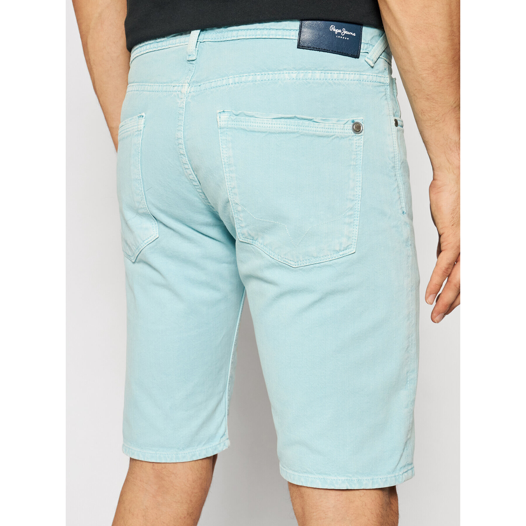 Pepe Jeans Pantaloni scurți de blugi Stanley PM800792 Albastru Regular Fit - Pled.ro