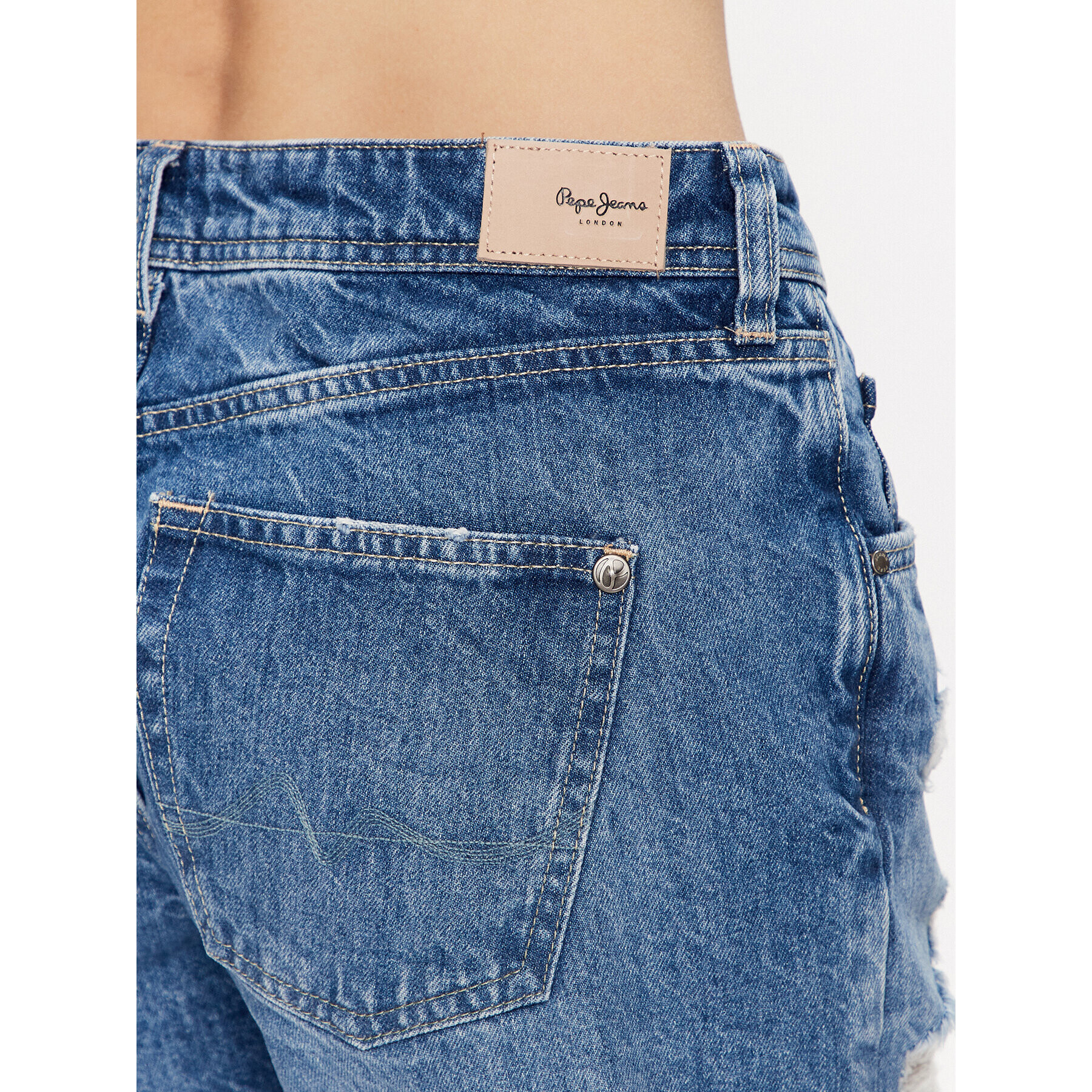 Pepe Jeans Pantaloni scurți de blugi Thrasher PL801004VT2 Albastru Regular Fit - Pled.ro