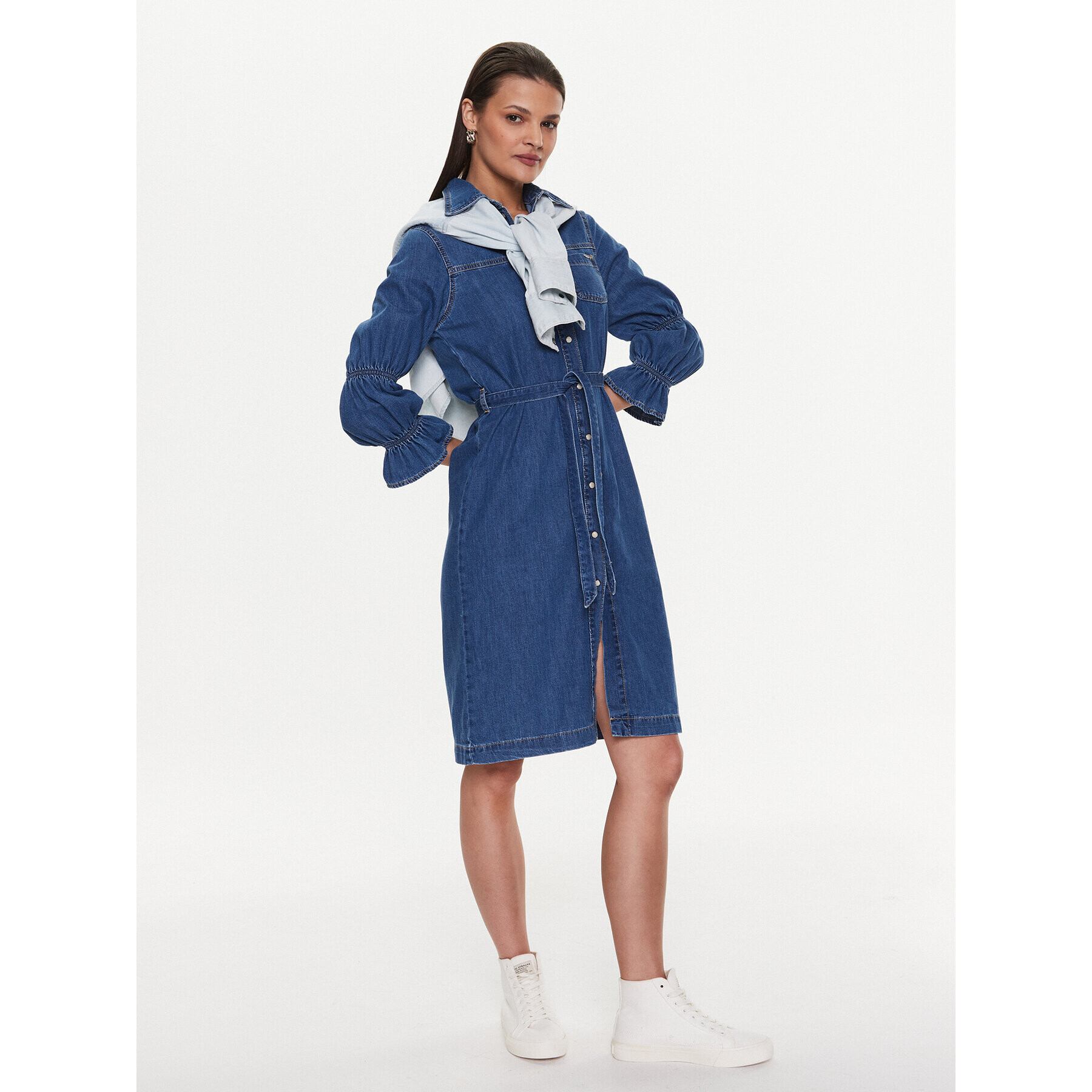 Pepe Jeans Rochie de blugi Elodie PL953196 Albastru Regular Fit - Pled.ro