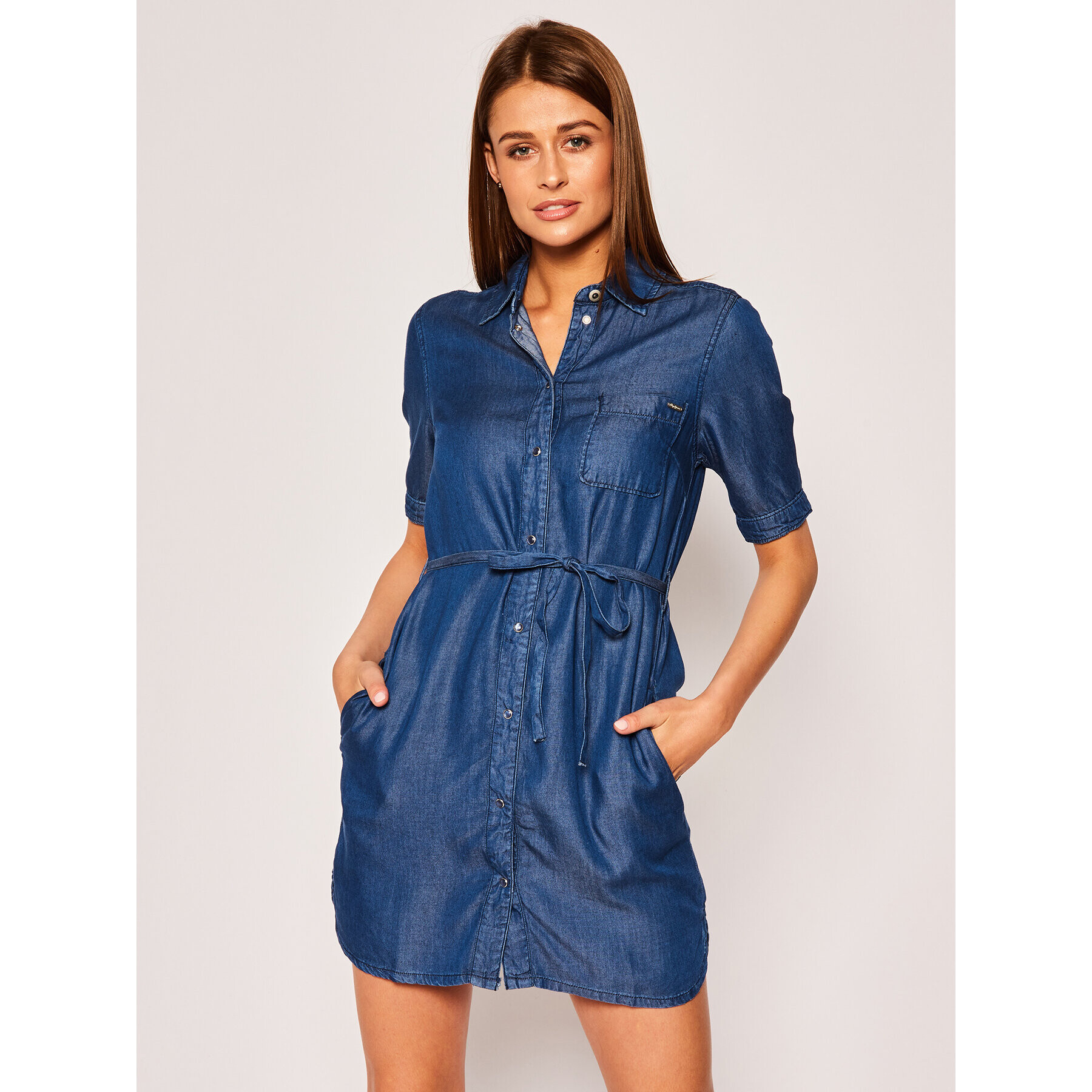 Pepe Jeans Rochie de blugi Gloss PL952694 Bleumarin Regular Fit - Pled.ro