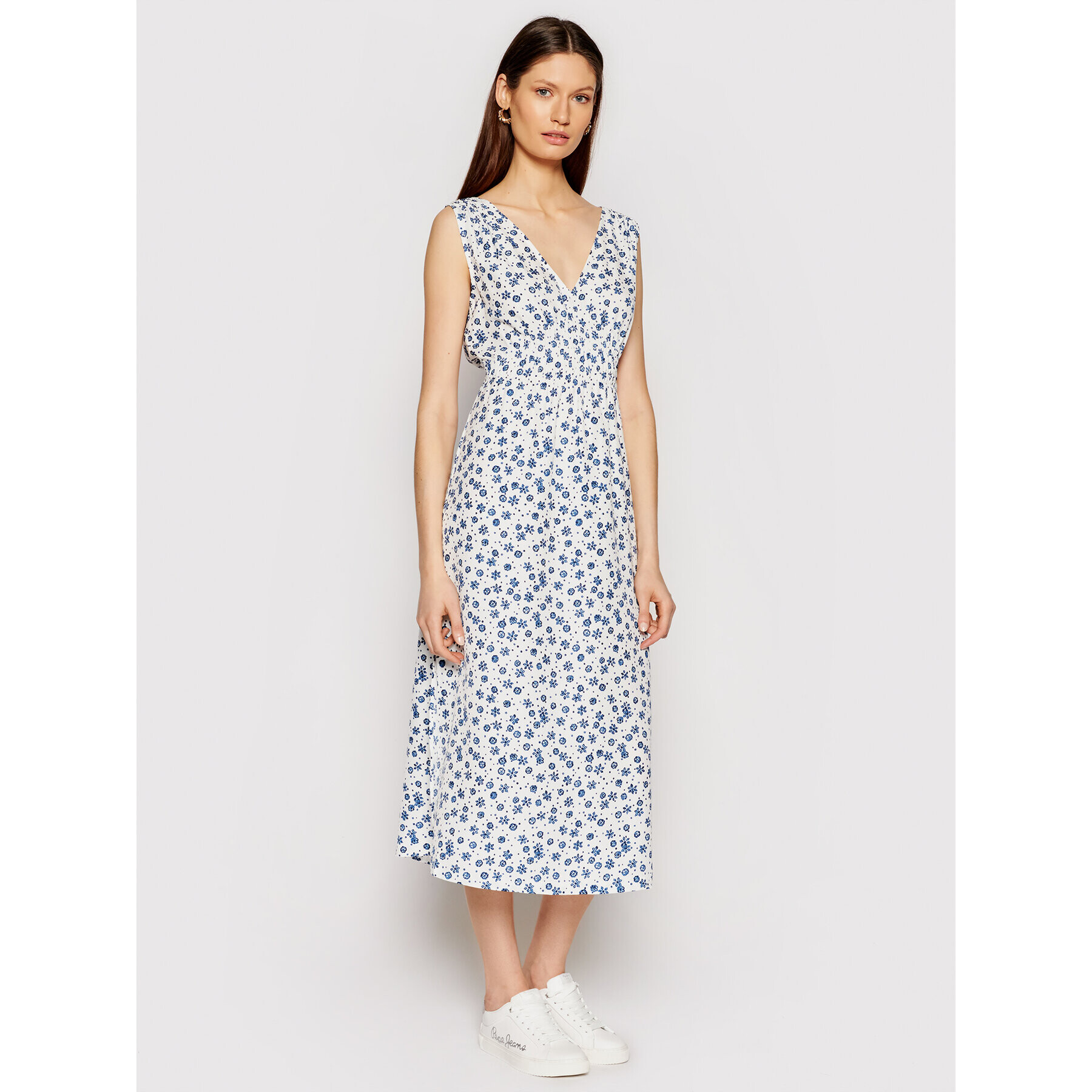 Pepe Jeans Rochie de vară Lou PL952844 Alb Regular Fit - Pled.ro