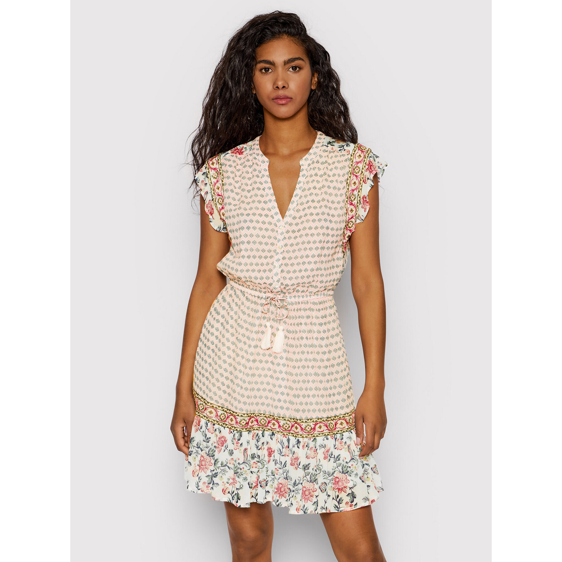 Pepe Jeans Rochie de vară Mercer PL953042 Roz Regular Fit - Pled.ro