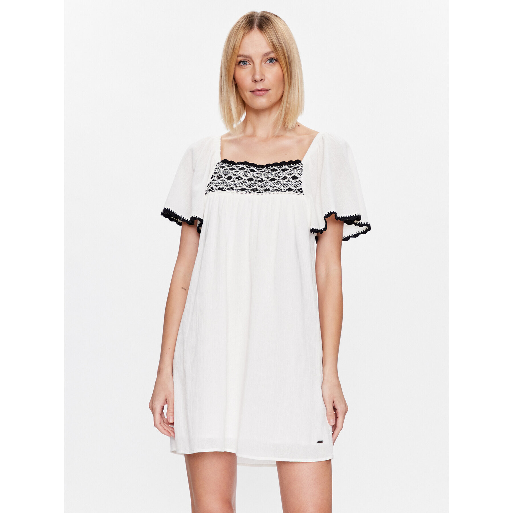 Pepe Jeans Rochie de zi Aliba PL953226 Écru Regular Fit - Pled.ro