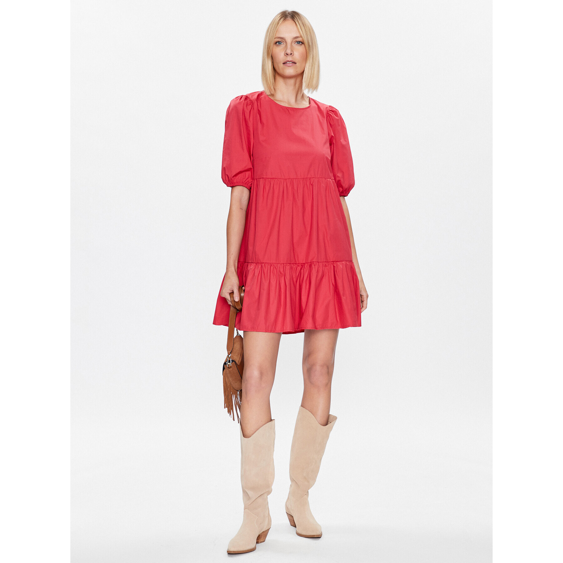 Pepe Jeans Rochie de zi Bella PL953238 Roșu Regular Fit - Pled.ro