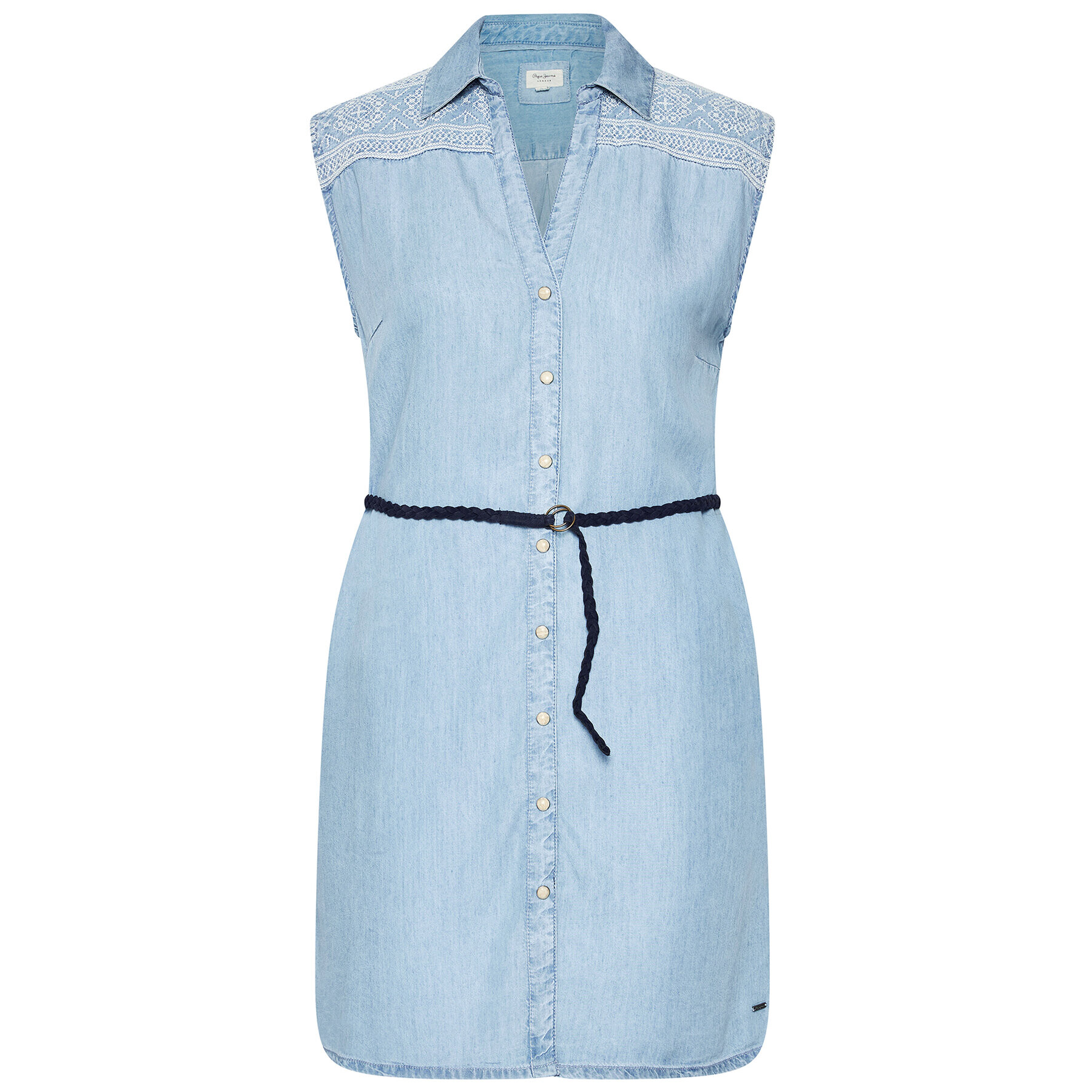 Pepe Jeans Rochie tip cămașă Benny PL952820 Albastru Regular Fit - Pled.ro