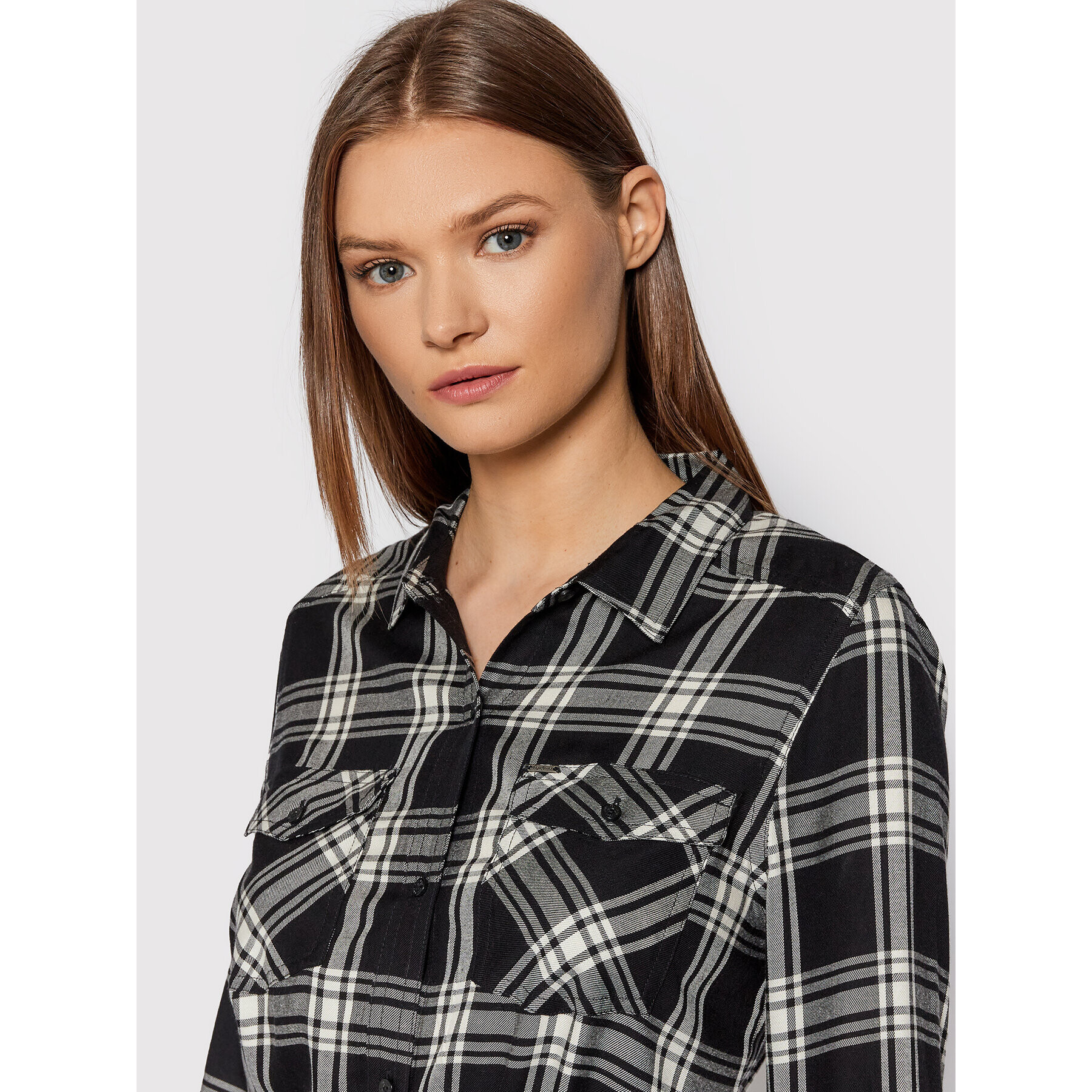 Pepe Jeans Rochie tip cămașă Nuria PL952960 Negru Regular Fit - Pled.ro