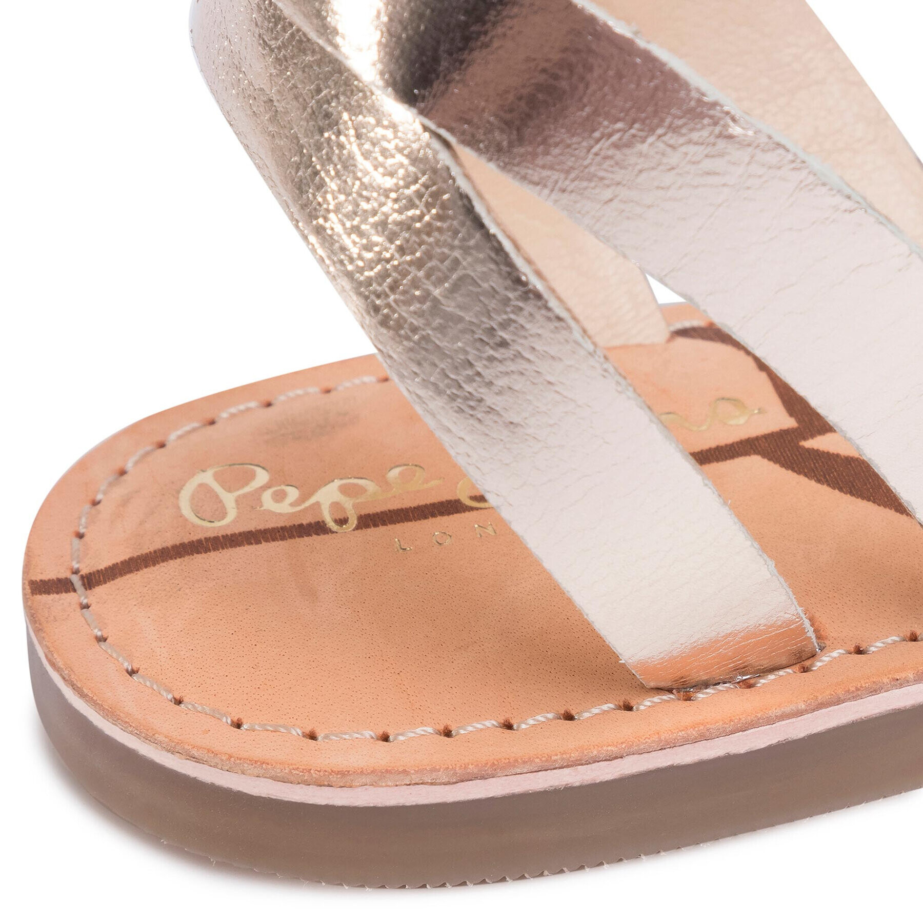 Pepe Jeans Sandale March Basic Metal PLS90442 Auriu - Pled.ro