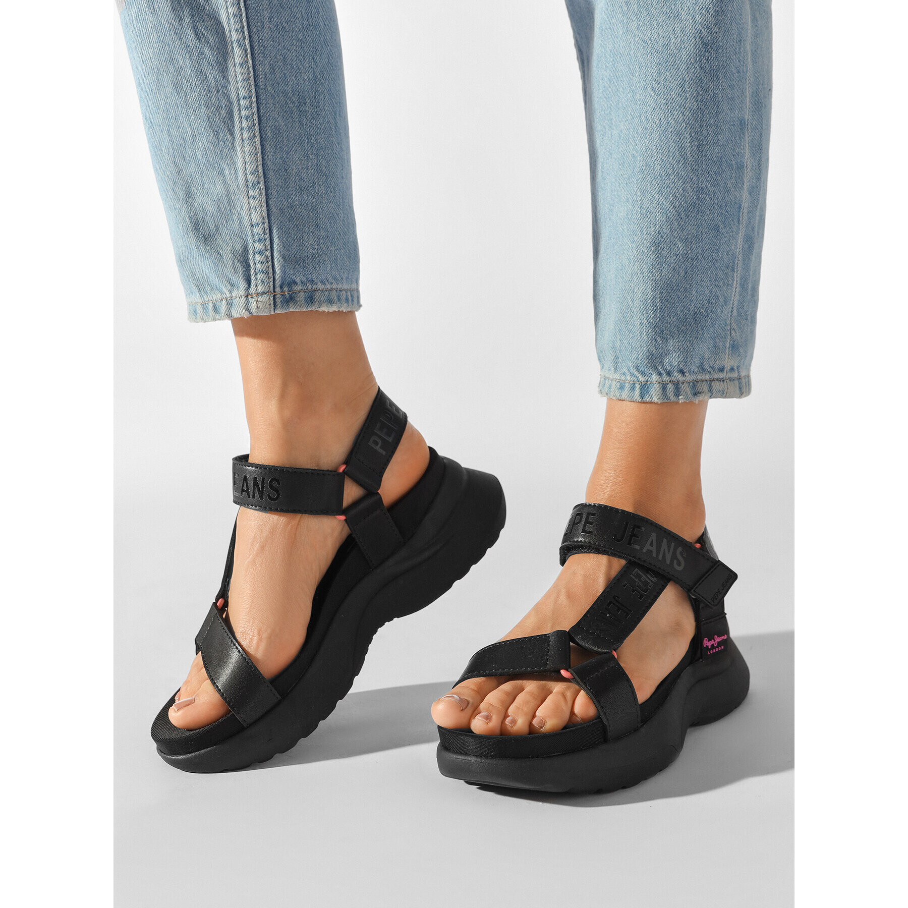 Pepe Jeans Sandale Venus Ace PLS90571 Negru - Pled.ro