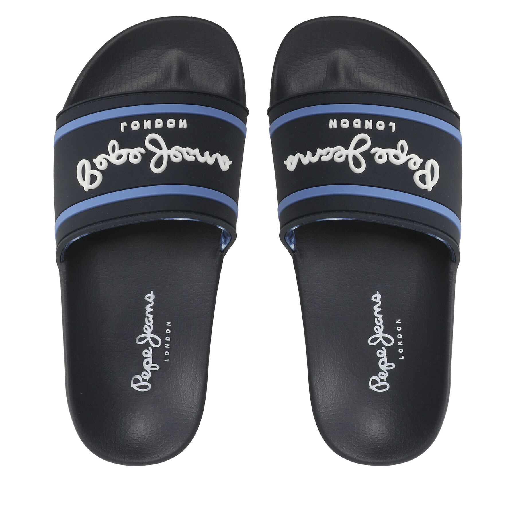 Pepe Jeans Șlapi Slider Logo B PBS70054 Bleumarin - Pled.ro