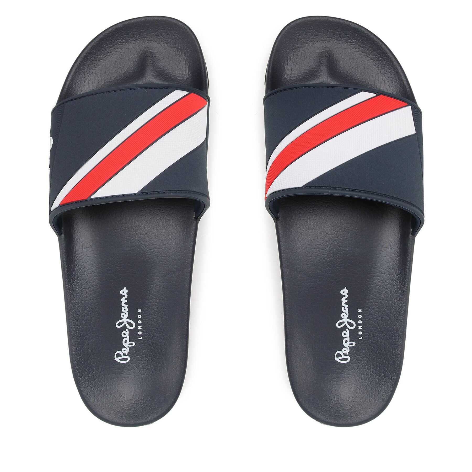 Pepe Jeans Șlapi Slider Texture PMS70125 Bleumarin - Pled.ro