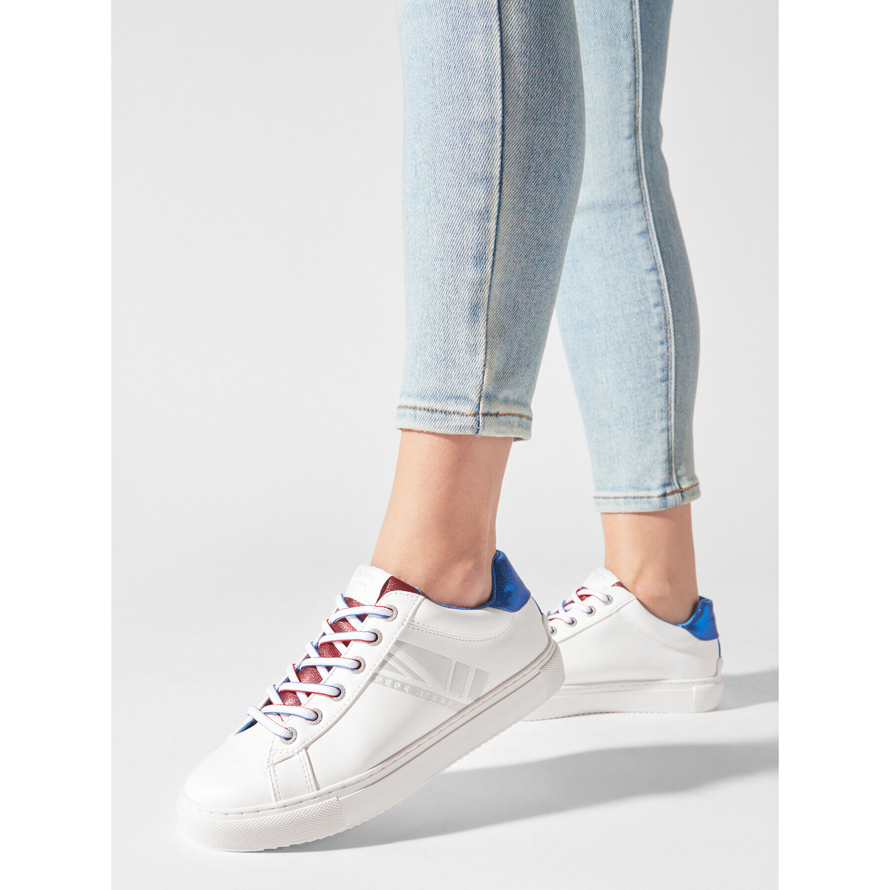 Pepe Jeans Sneakers Adams Brit PLS31197 Alb - Pled.ro